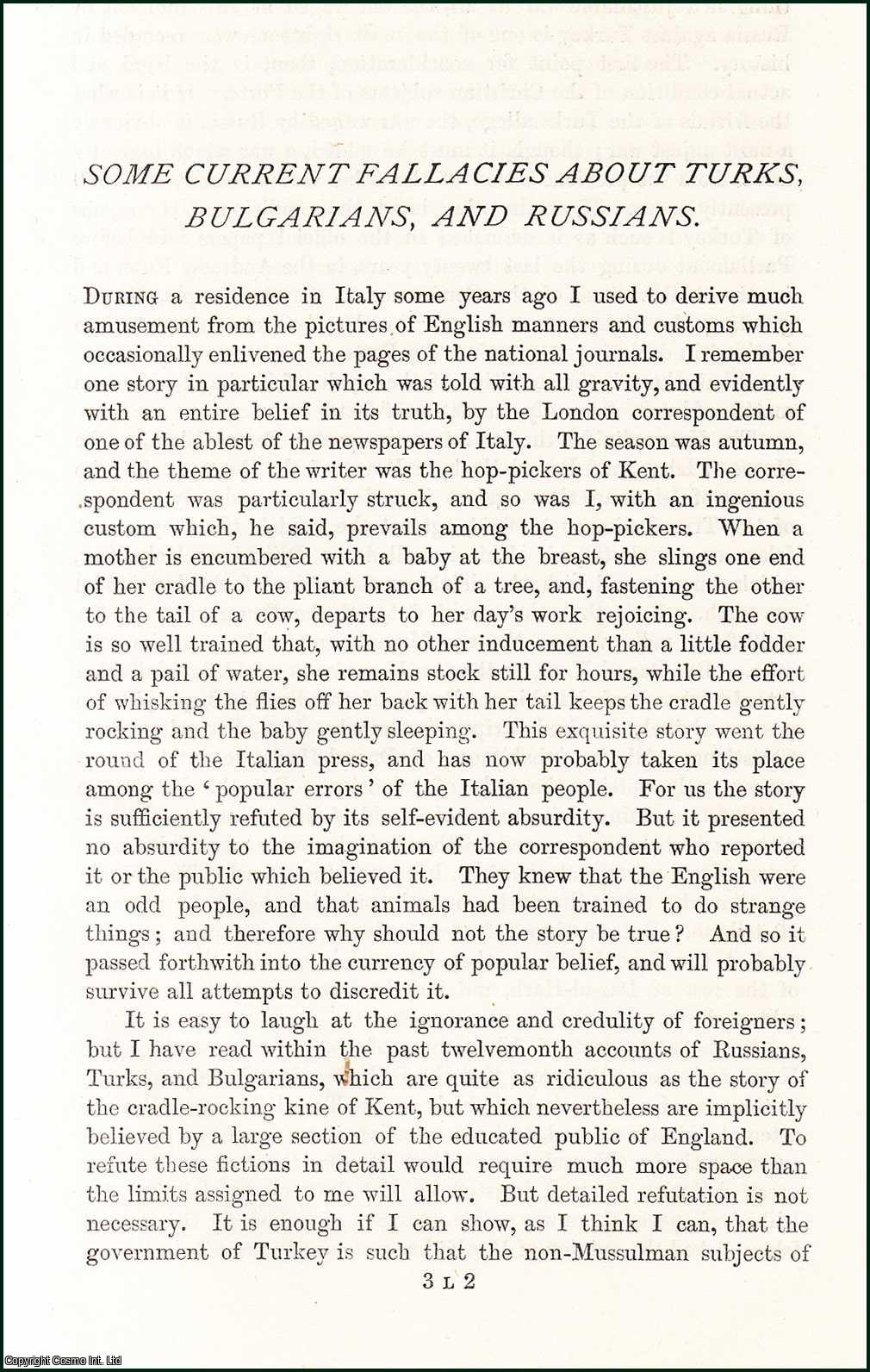 Malcolm MacColl - Some Current Fallacies about Turks, Bulgarians, and Russians. An original article from the Nineteenth Century Magazine, 1877.