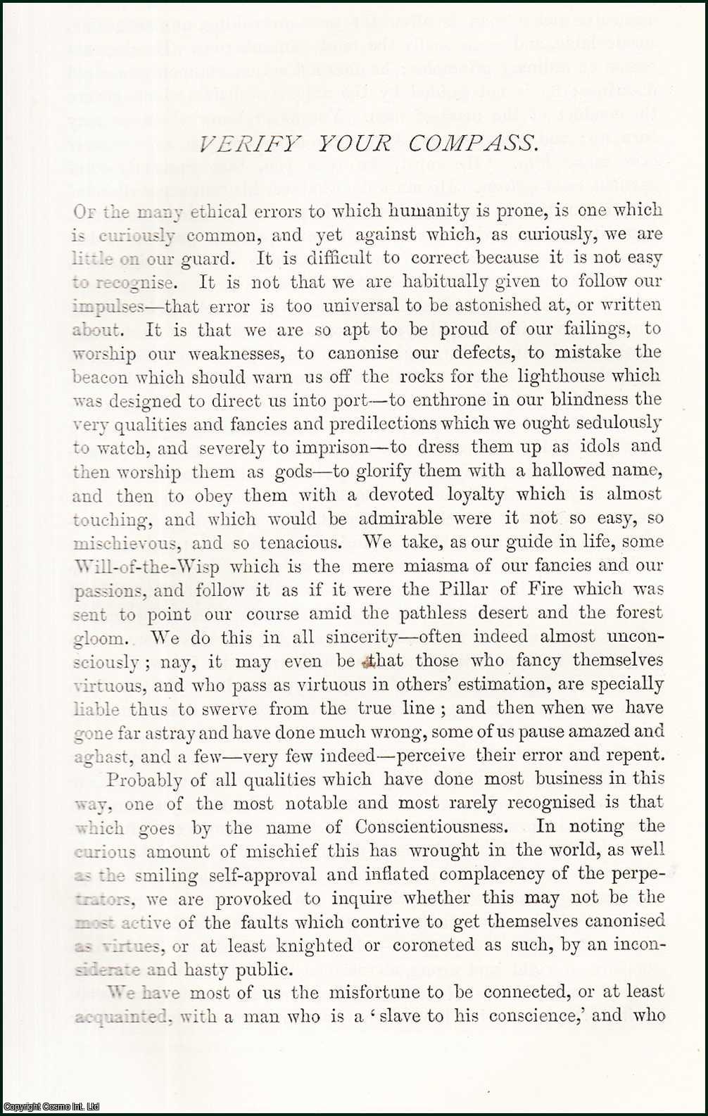 W.R. Greg - Verify your Compass : on Moral Conscientiousness. An original article from the Nineteenth Century Magazine, 1879.