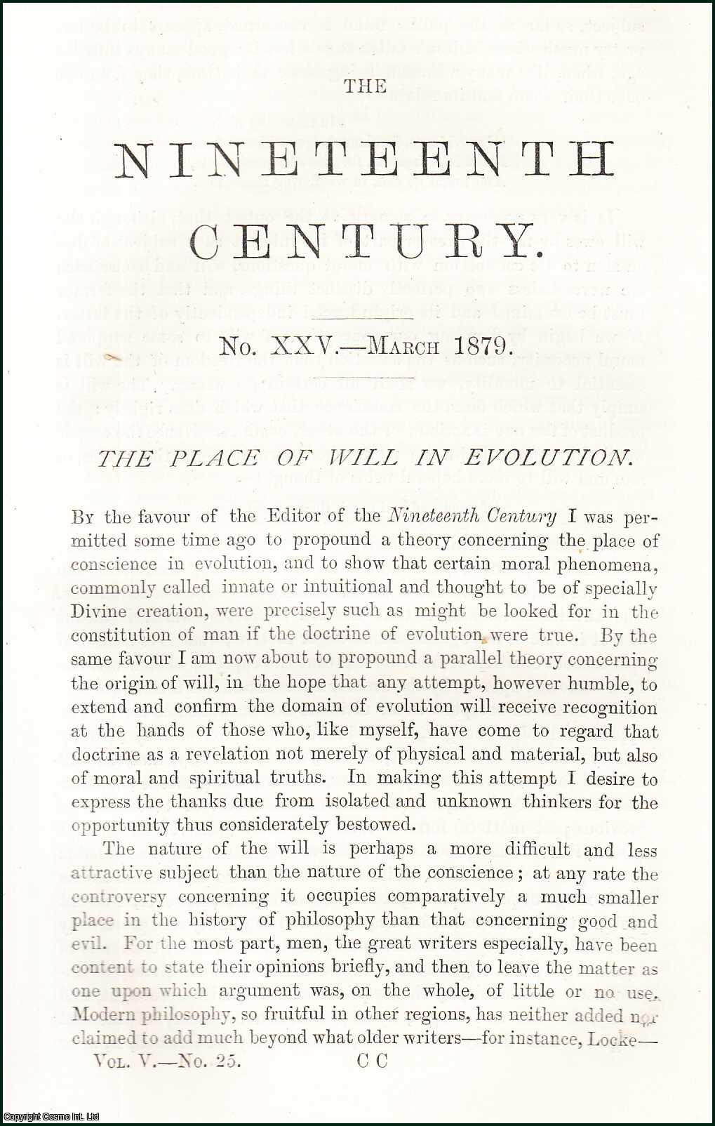 T.W. Fowle - The Place of Will in Evolution. An original article from the Nineteenth Century Magazine, 1879.