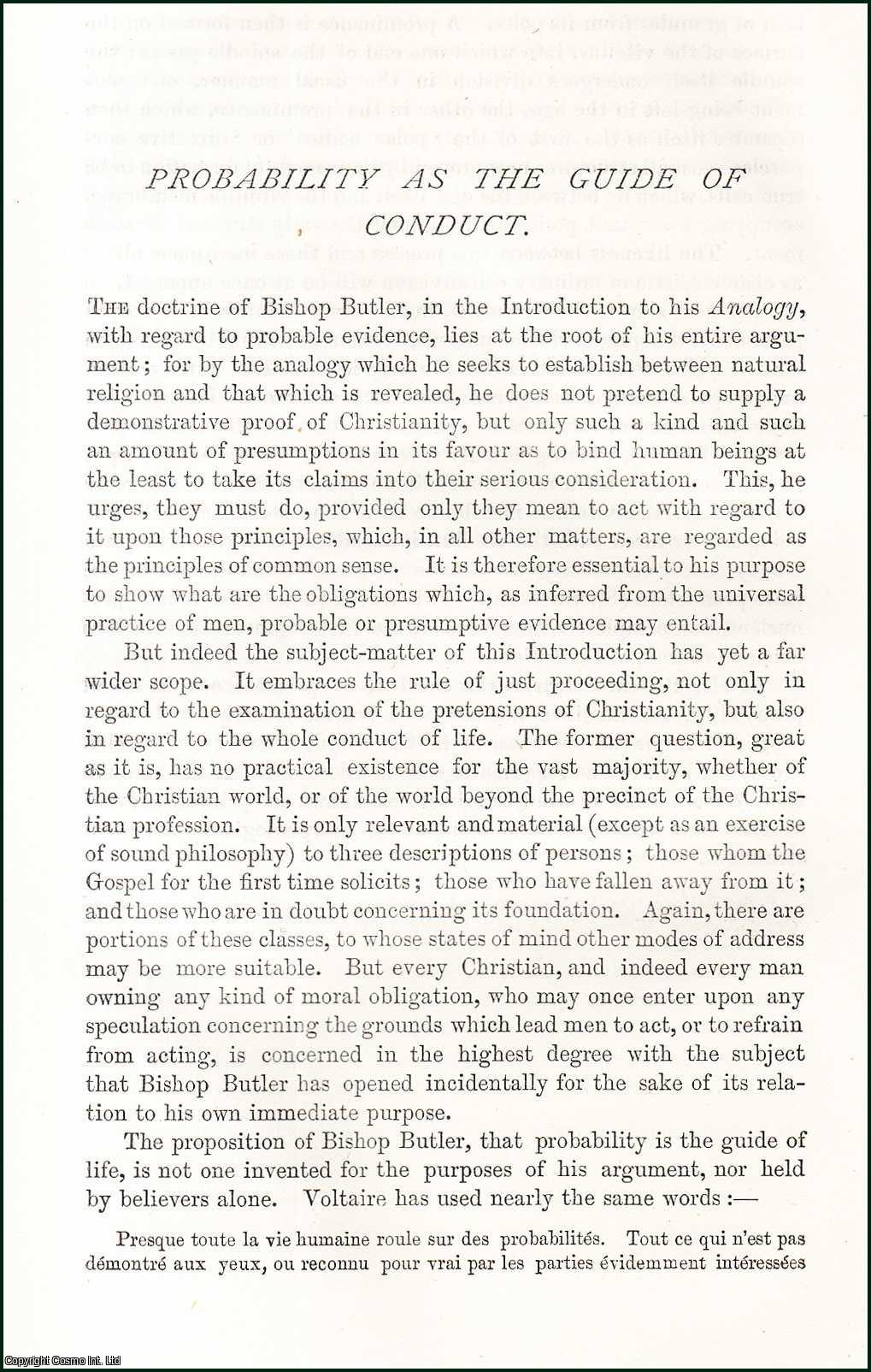 W.E. Gladstone - Probability as The Guide of Conduct. An original article from the Nineteenth Century Magazine, 1879.