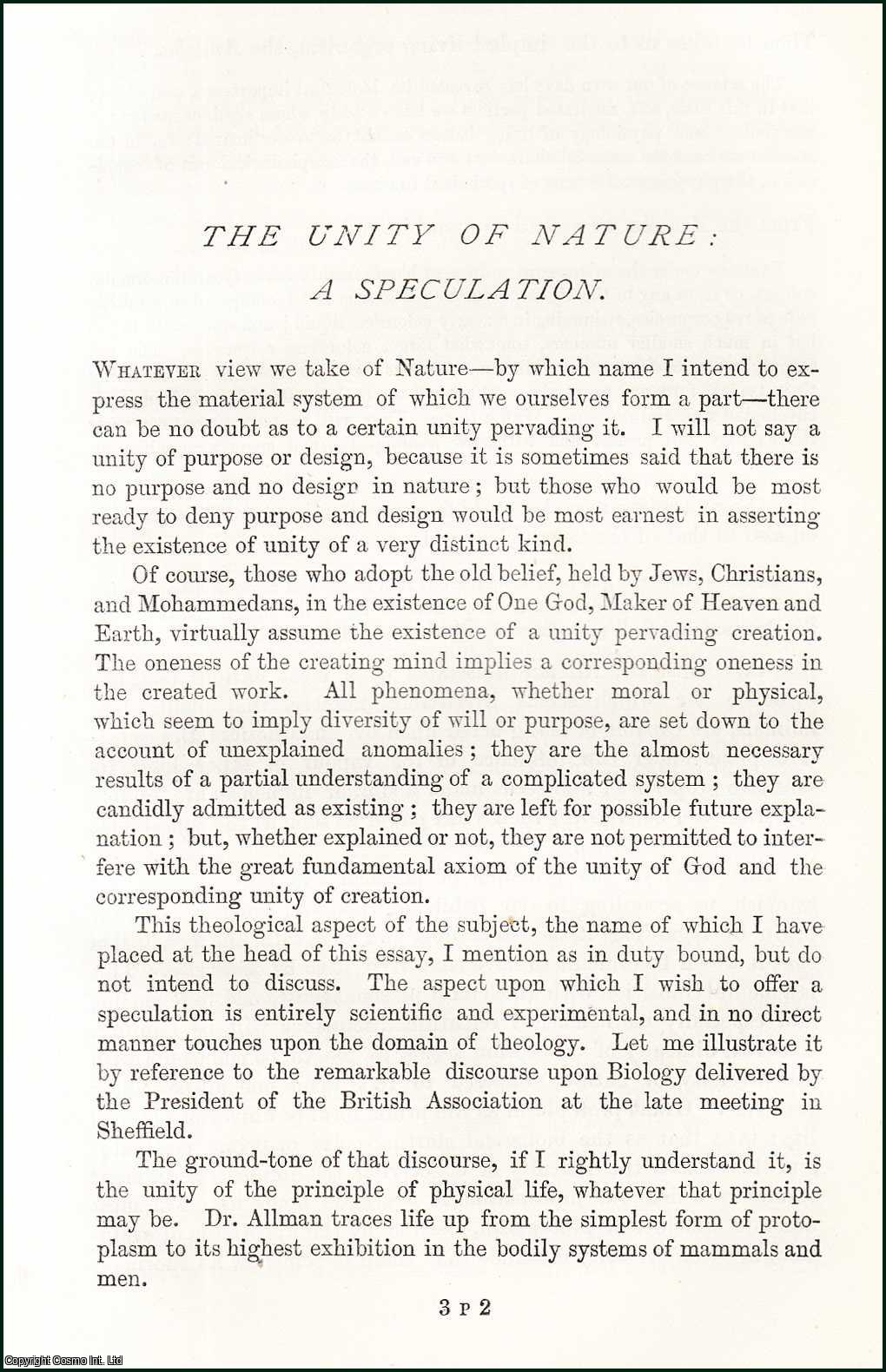 Harvey Goodwin - The Unity of Nature : a Speculation. An original article from the Nineteenth Century Magazine, 1879.