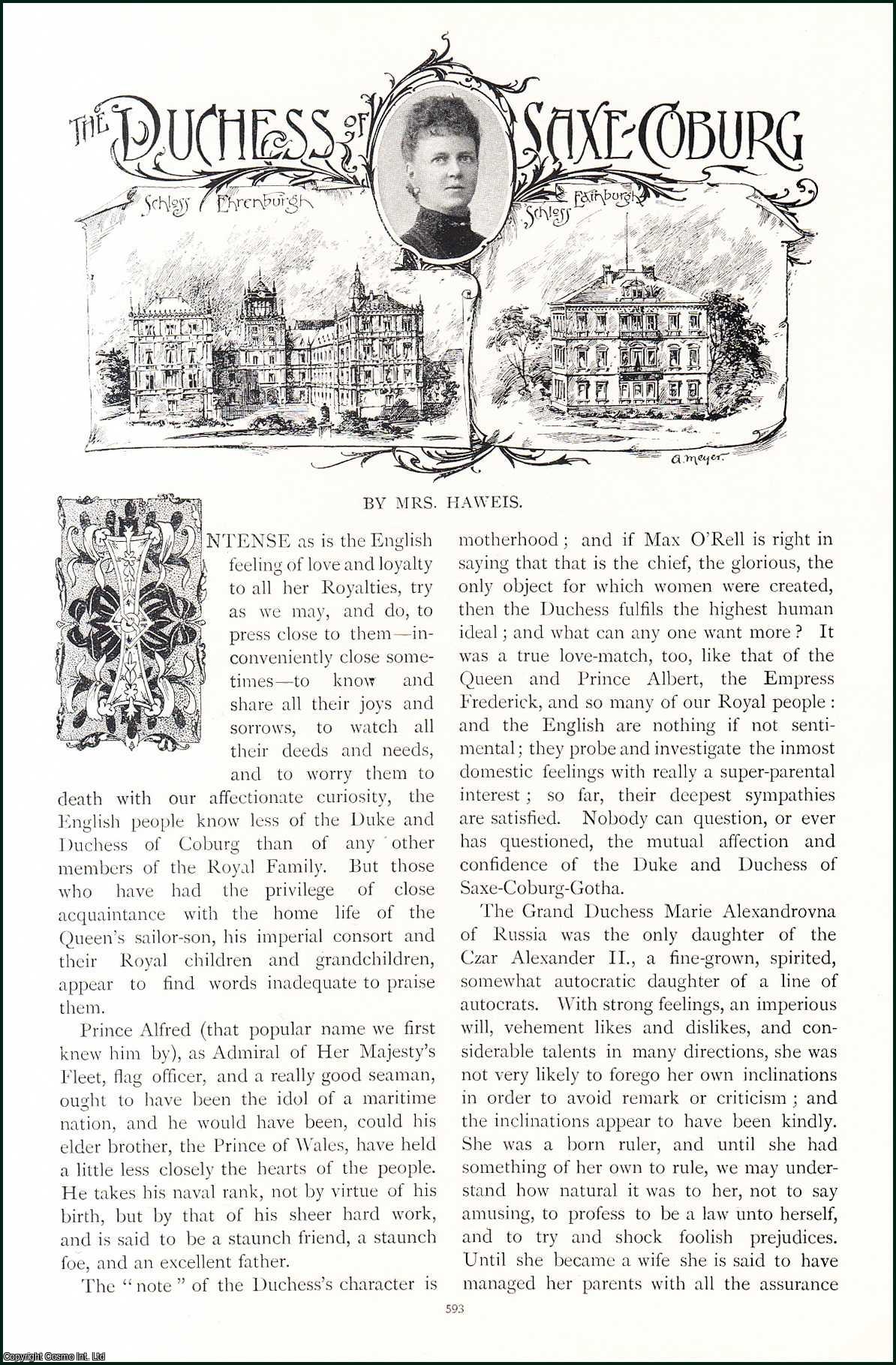 Mrs. Haweis - The Duchess of Saxe-Coburg. An original article from the Lady's Realm 1896.