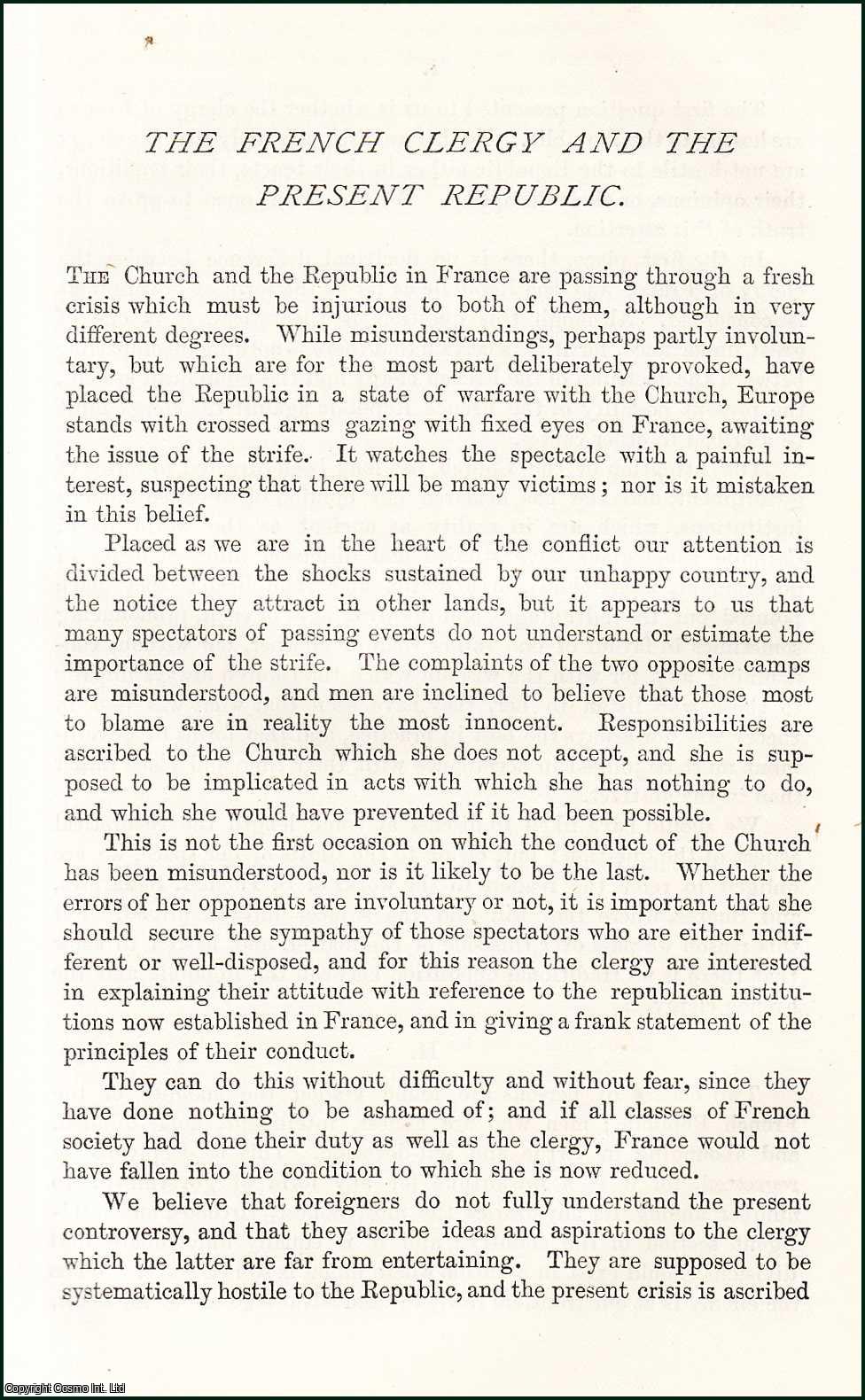 Jean Pierre Paulin Martin - The French Clergy and The Present Republic. An original article from the Nineteenth Century Magazine, 1880.