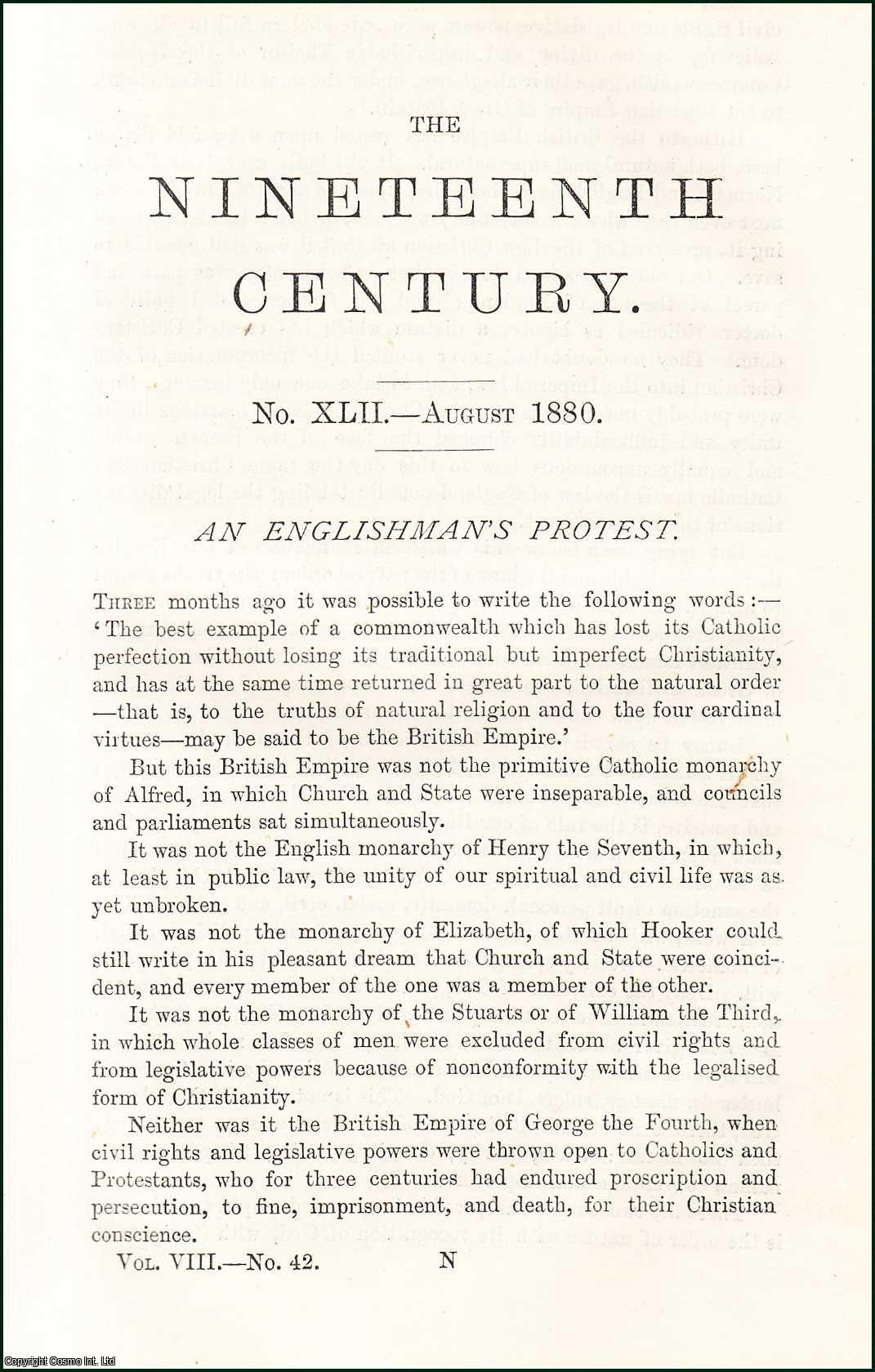 H.E. Manning - An Englishman's Protest on Church and State. An original article from the Nineteenth Century Magazine, 1880.