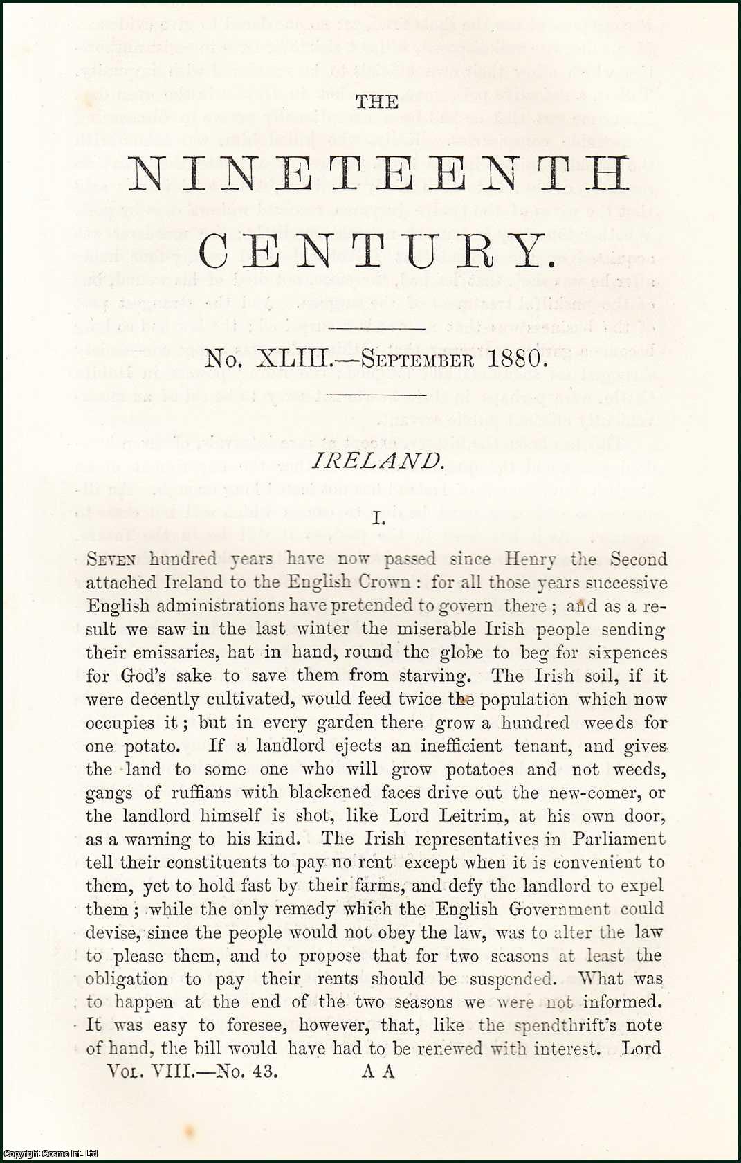 J.A. Froude - 1880. Ireland. An original article from the Nineteenth Century Magazine, 1880.
