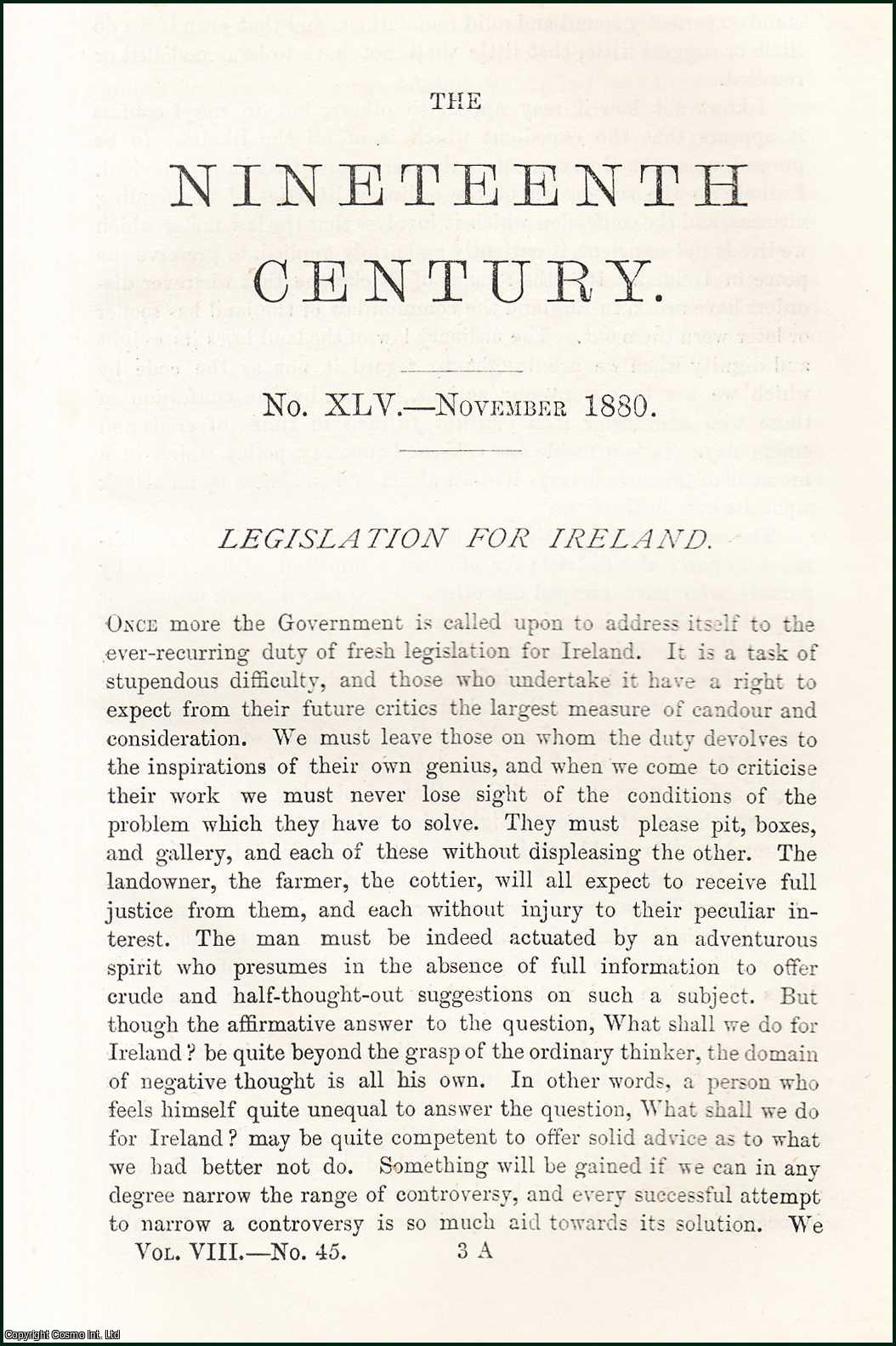 Robert Lowe - Legislation for Ireland. An original article from the Nineteenth Century Magazine, 1880.