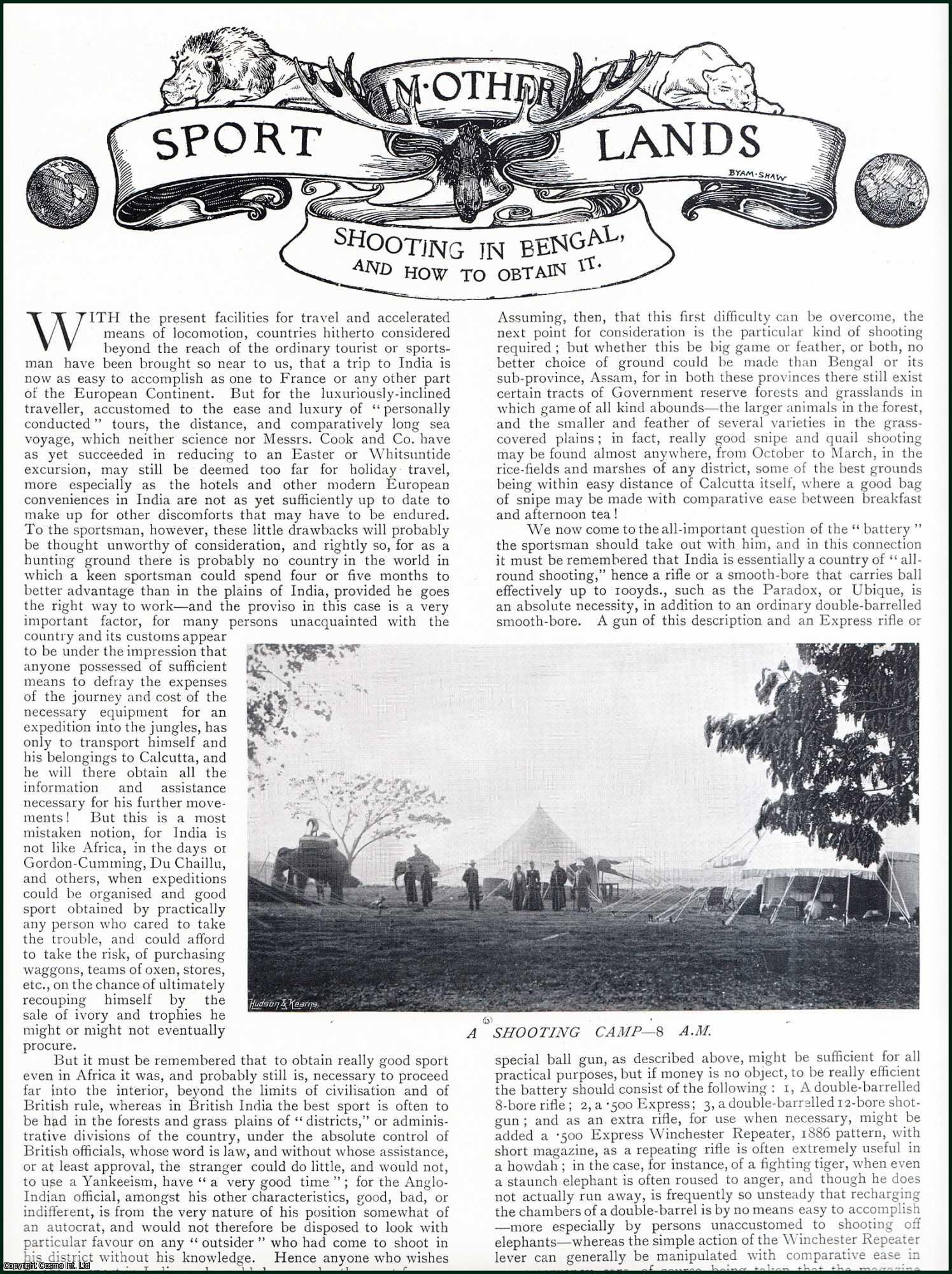 Country Life Magazine - Shooting in Bengal, & How to Obtain it. Several pictures and accompanying text, removed from an original issue of Country Life Magazine, 1899.