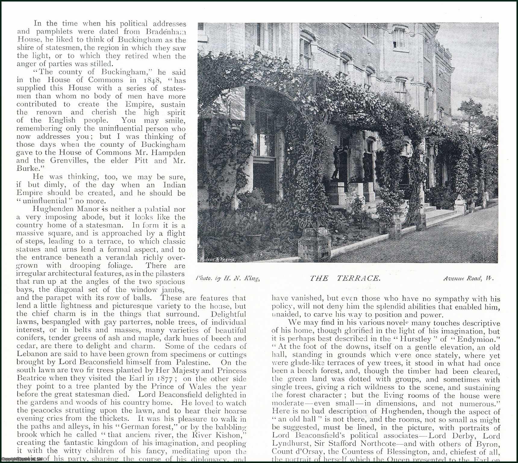 John Leyland - Hughenden Manor Country Home : former home of Benjamin Disraeli, Earl of Beaconsfield. Several pictures and accompanying text, removed from an original issue of Country Life Magazine, 1897.