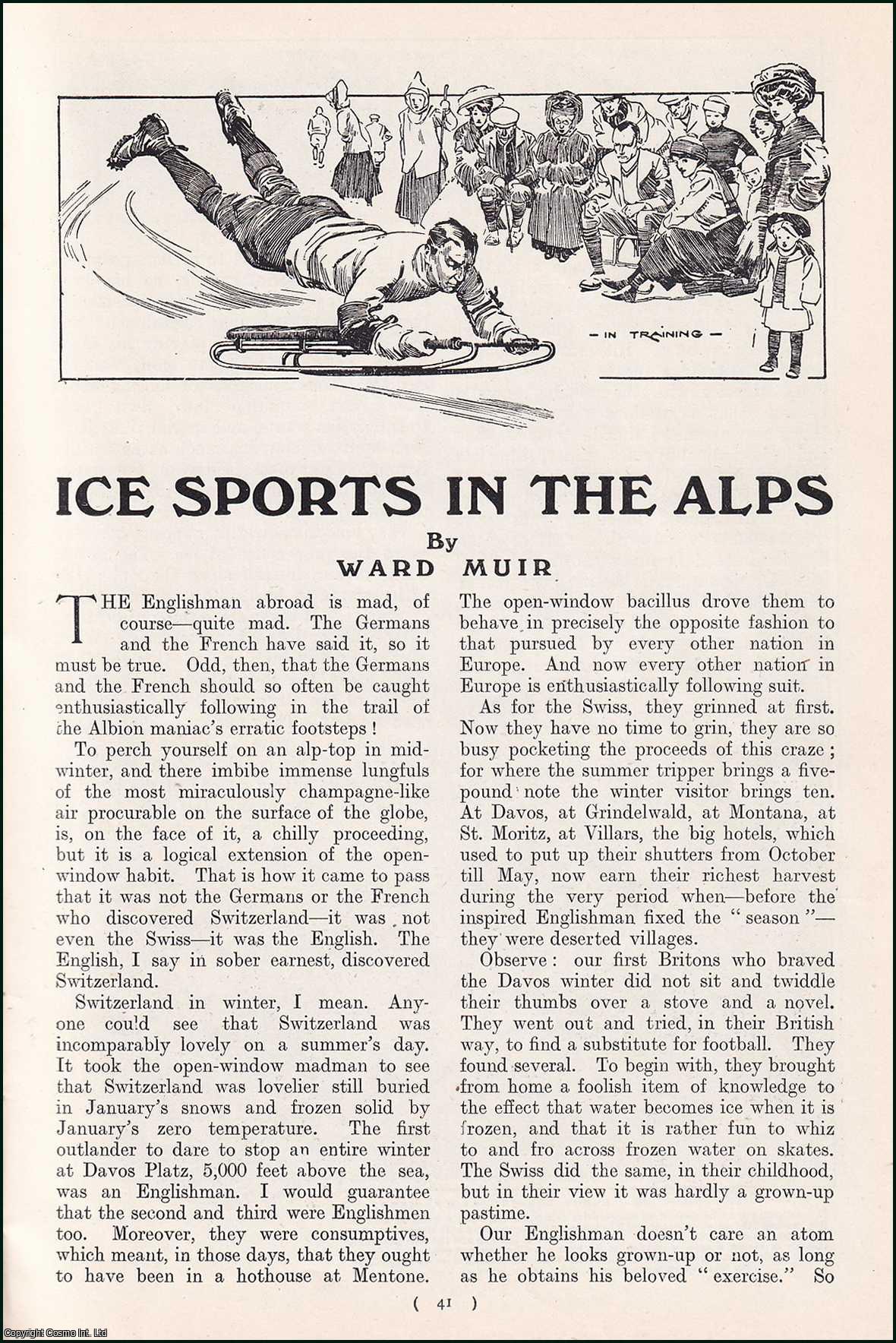 Ward Muir - Ice Sports in the Alps : Ski-Jumping. An uncommon original article from the Harmsworth London Magazine, 1910.