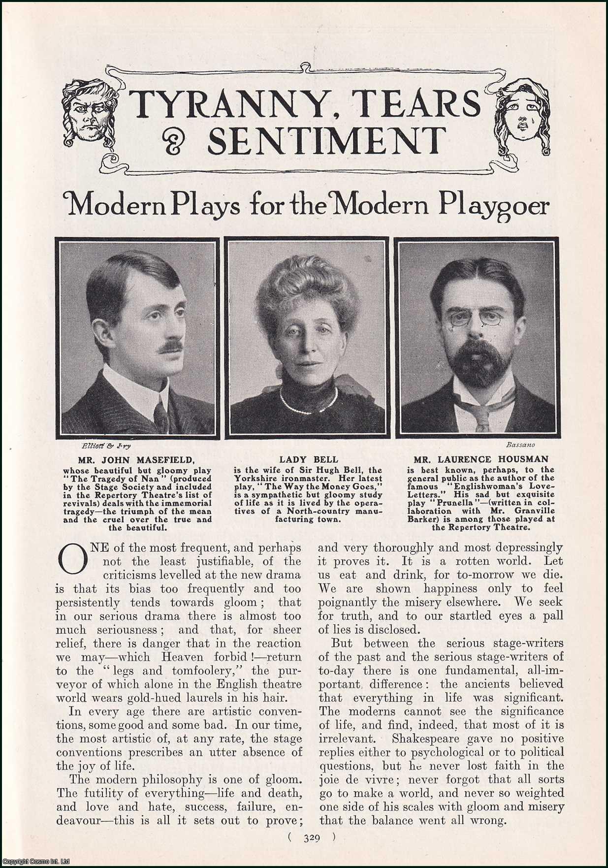 Hypokrites - Tyranny, Tears & Sentiment : Modern Plays for the Modern Playgoer. An uncommon original article from the Harmsworth London Magazine, 1910.