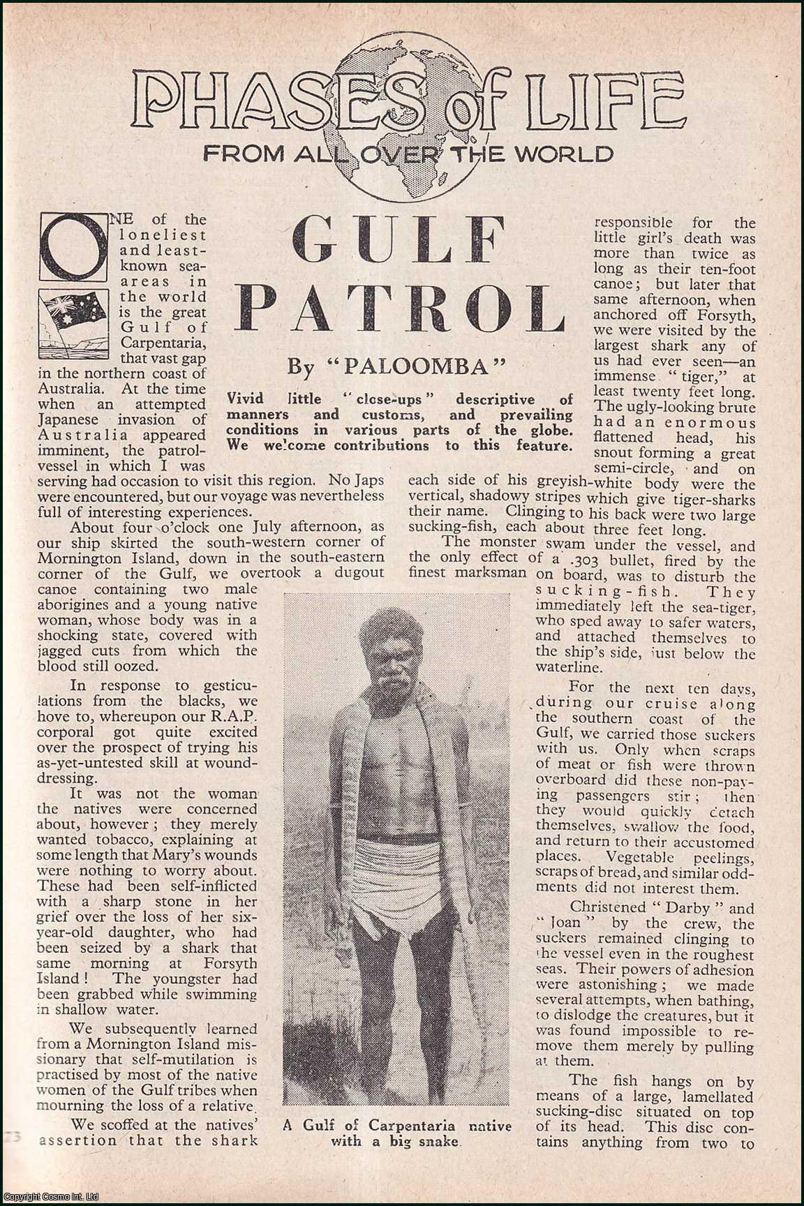 Paloomba - Gulf Patrol of Carpentaria, in the North Coast of Australia. An uncommon original article from the Wide World Magazine, 1947.
