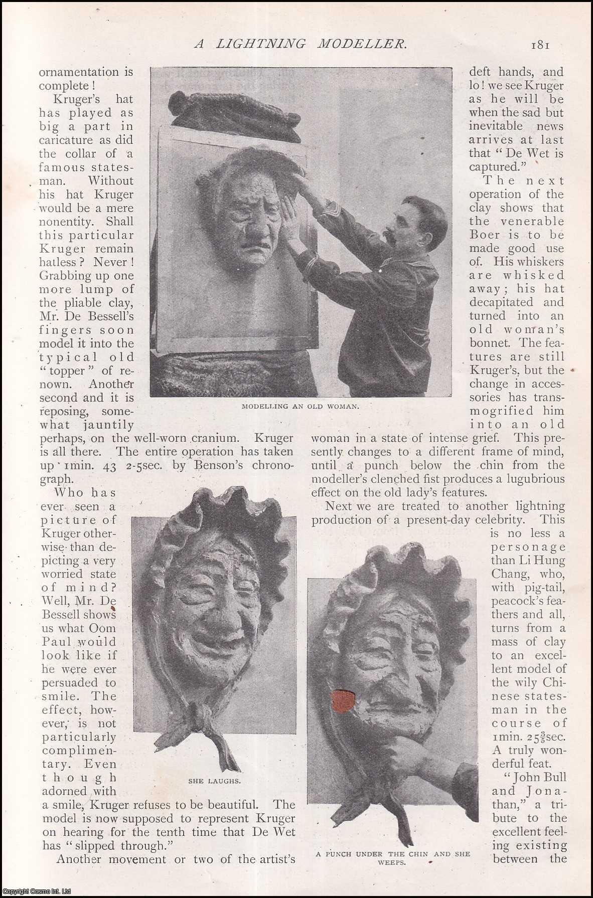 Frank Holmfield - A Lightning Modeller : modelling clay manipulated by a skilled artist. An uncommon original article from The Strand Magazine, 1901.