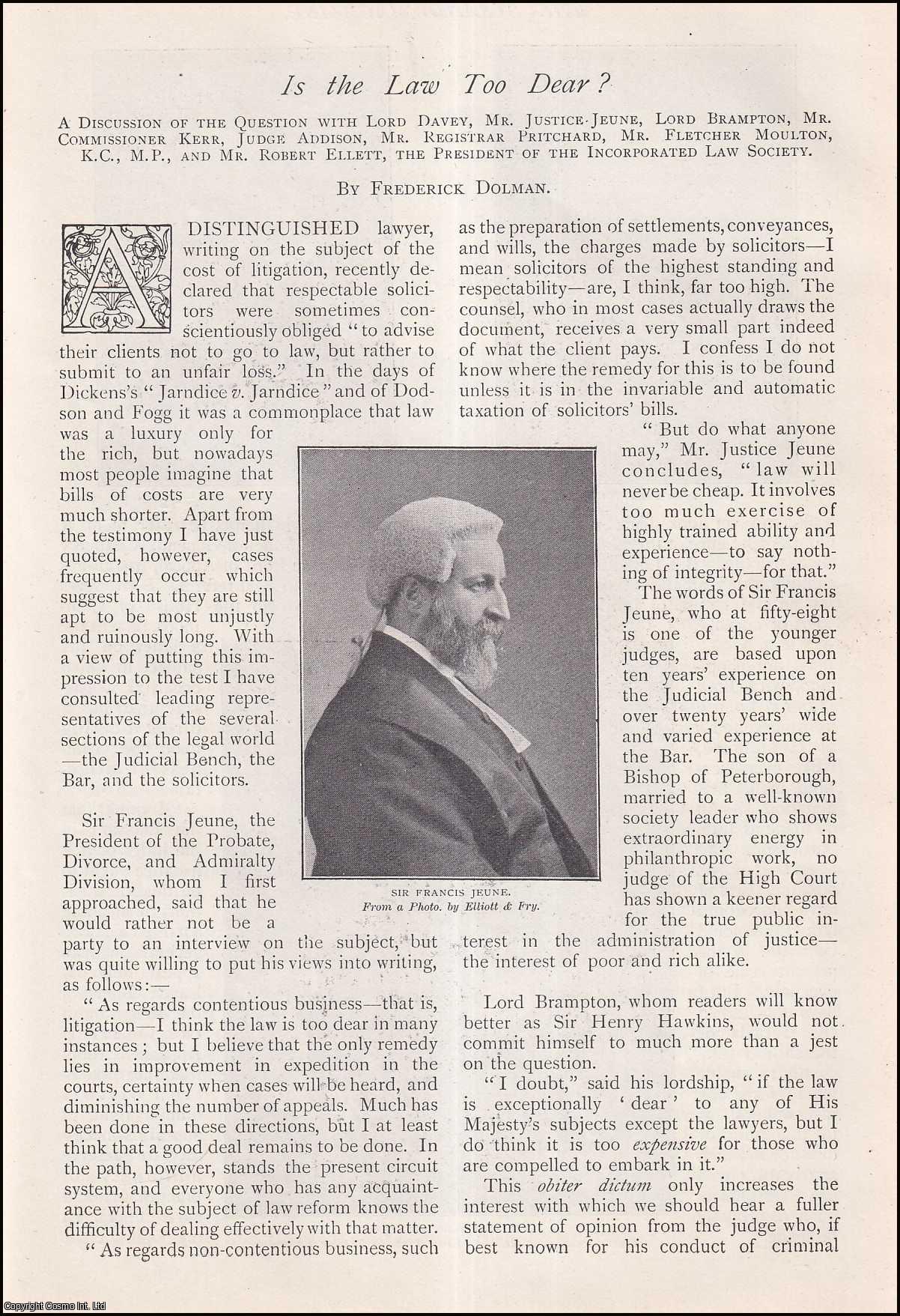 Frederick Dolman - Is the Law too Dear ? The cost of litigation. An uncommon original article from The Strand Magazine, 1901.