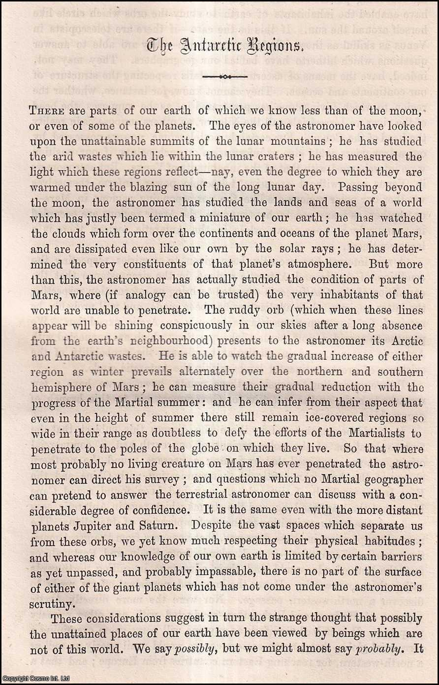 R.A. Proctor - The Antarctic Regions. An uncommon original article from the Cornhill Magazine, 1873.