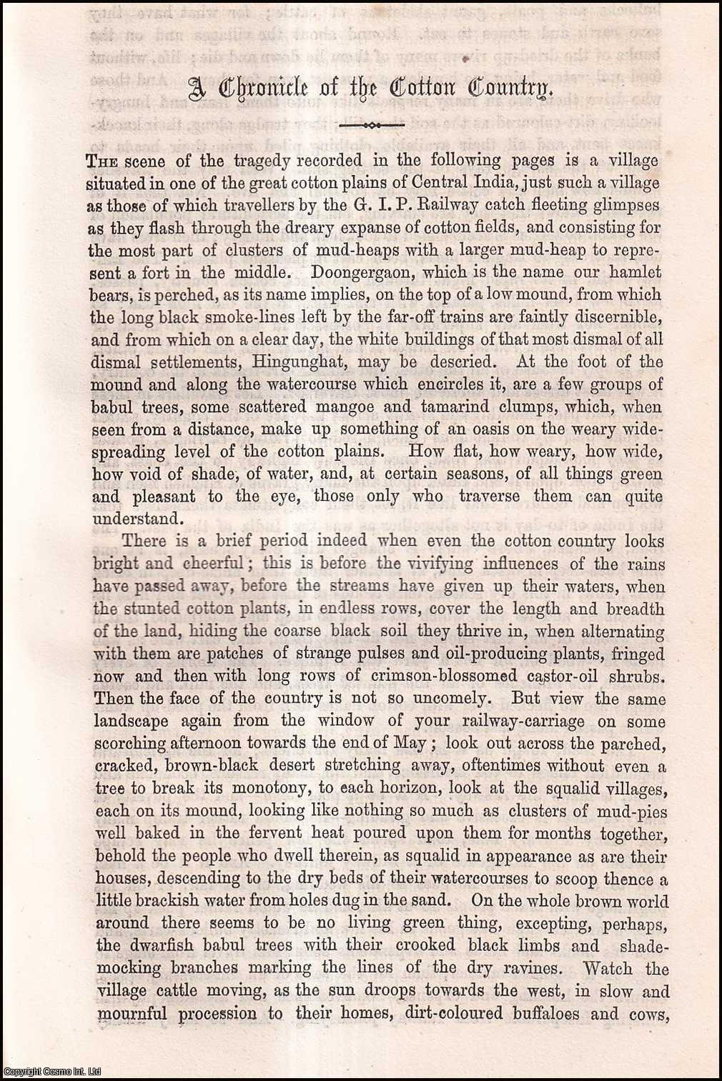 O.M. Bradshaw - A Chronicle of the Cotton Country, India. An uncommon original article from the Cornhill Magazine, 1873.