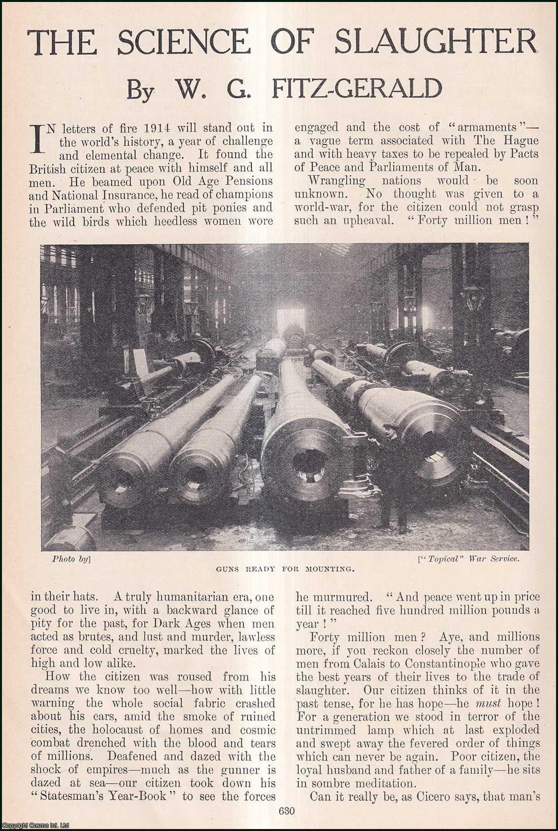 W.G. Fitz-Gerald - The Science of Slaughter : German & French Siege Guns ; Explosion of a Land & Earth Mine : Firing a Torpedo from a Torpedo-Boat & more. An uncommon original article from the Windsor Magazine, 1914.