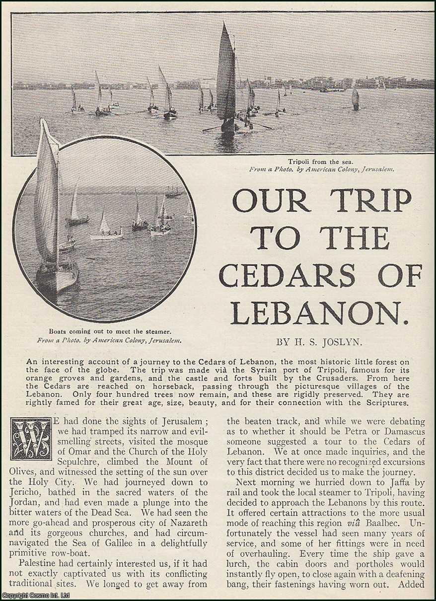 H.S. Joslyn - Our Trip to the Cedars of Lebanon from the Syrian Port of Tripoli. An uncommon original article from the Wide World Magazine, 1914.