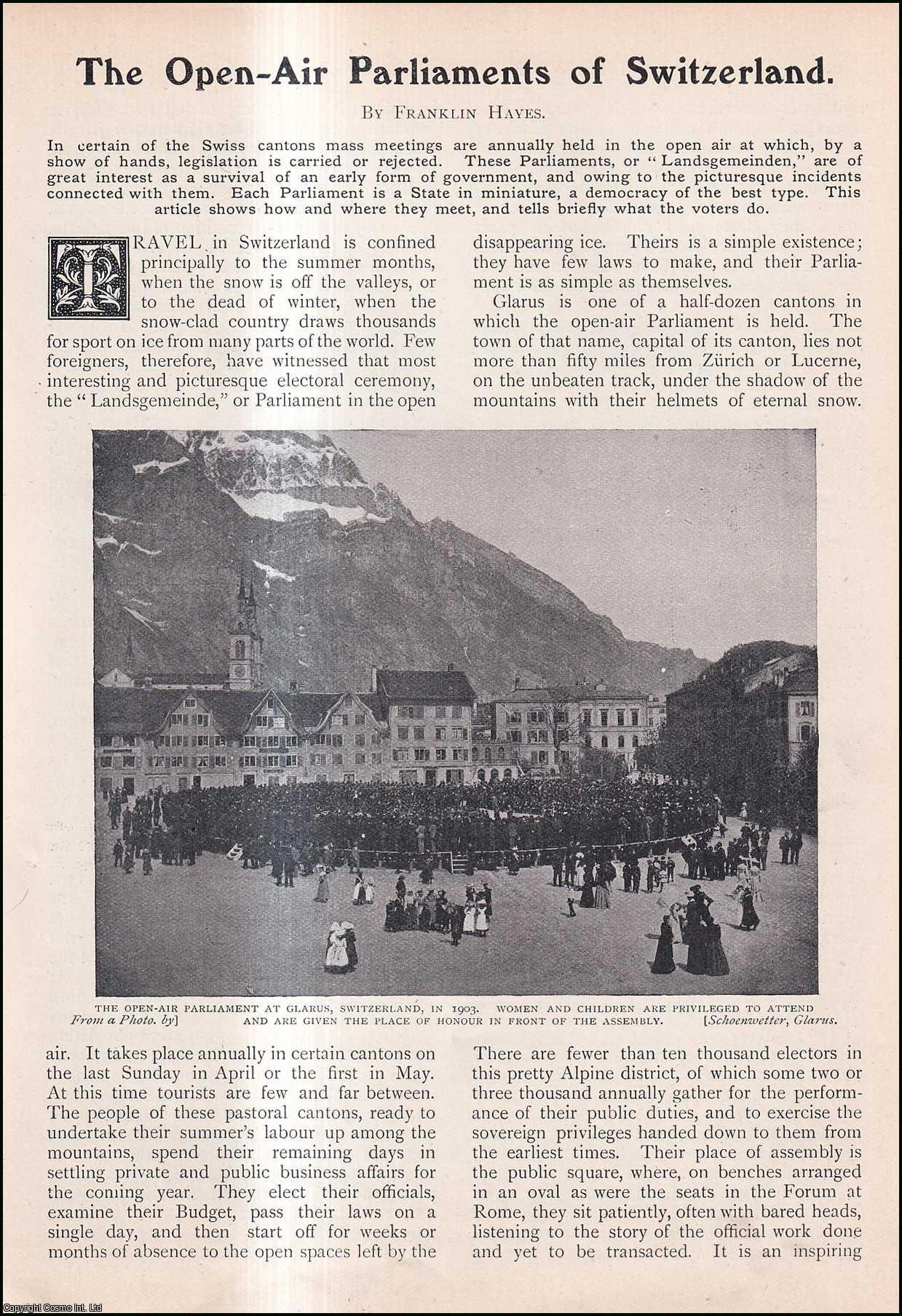 Franklin Hayes - The Open-Air Parliaments of Switzerland. An uncommon original article from the Wide World Magazine, 1904.