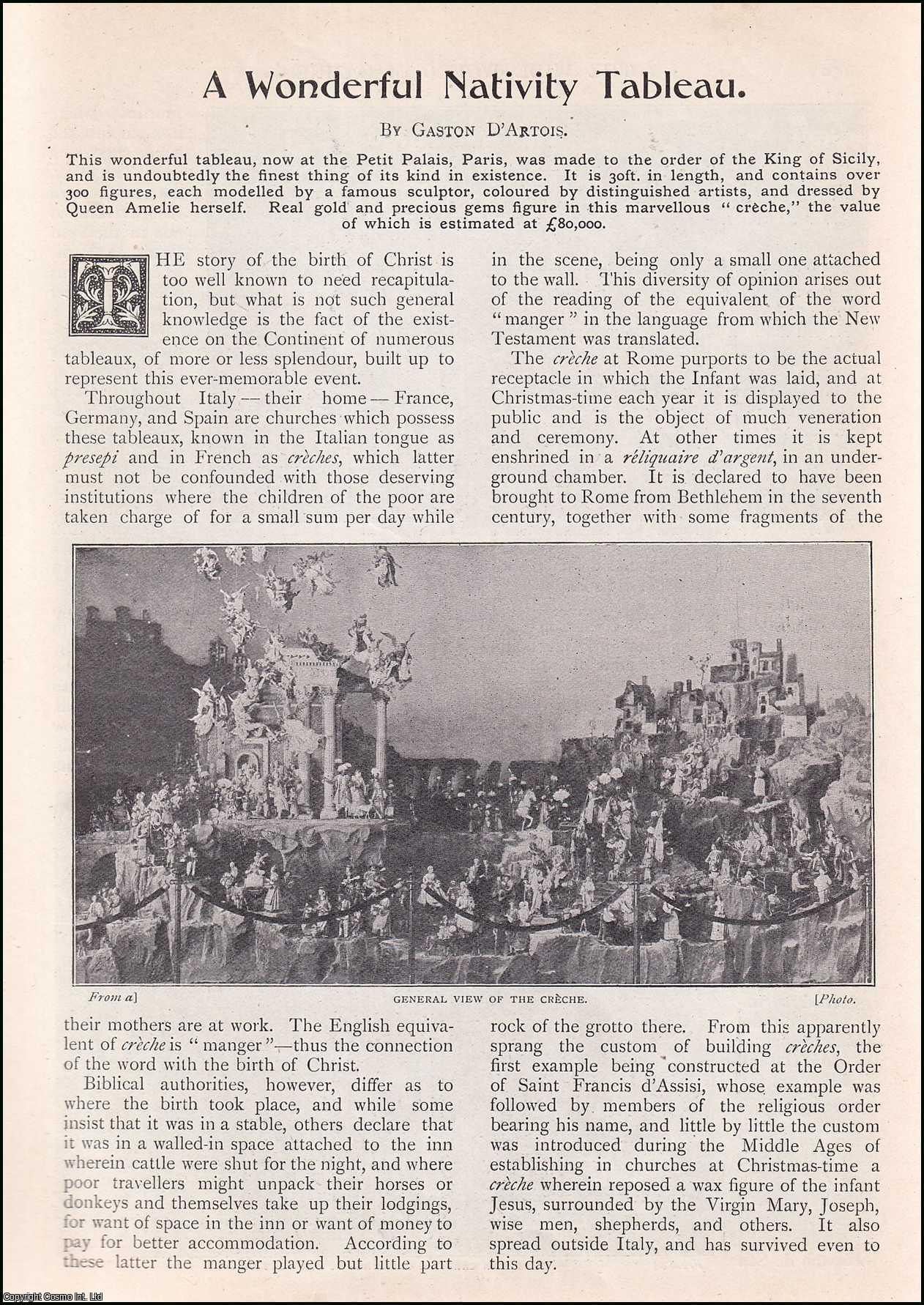 Gaston D'Artois - A Wonderful Nativity Tableau at the Petit Palais, paris, France. An uncommon original article from the Wide World Magazine 1902.