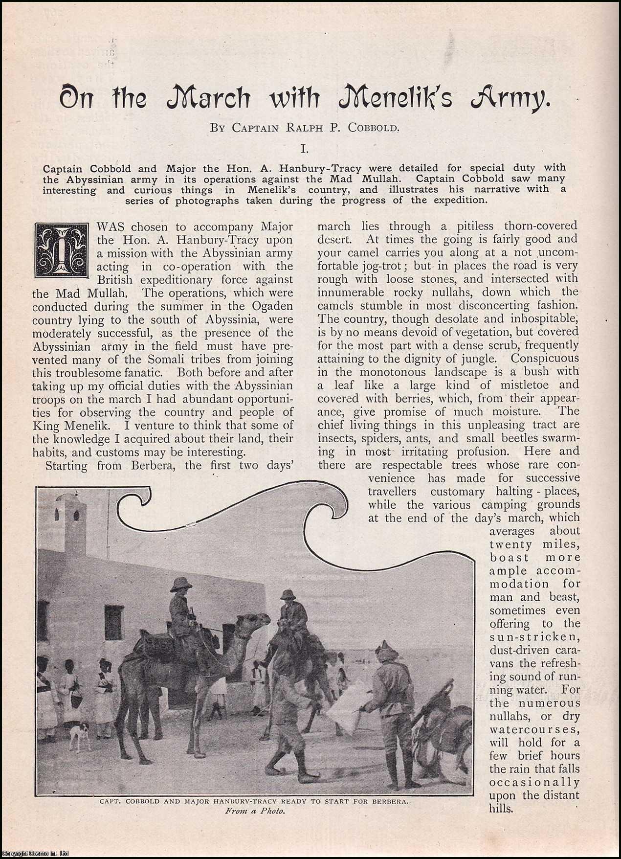 Captain Ralph P. Cobbold - On the March with Menelik's Army : a mission with the Abyssinian Army. A complete 2 part uncommon original article from the Wide World Magazine 1902.