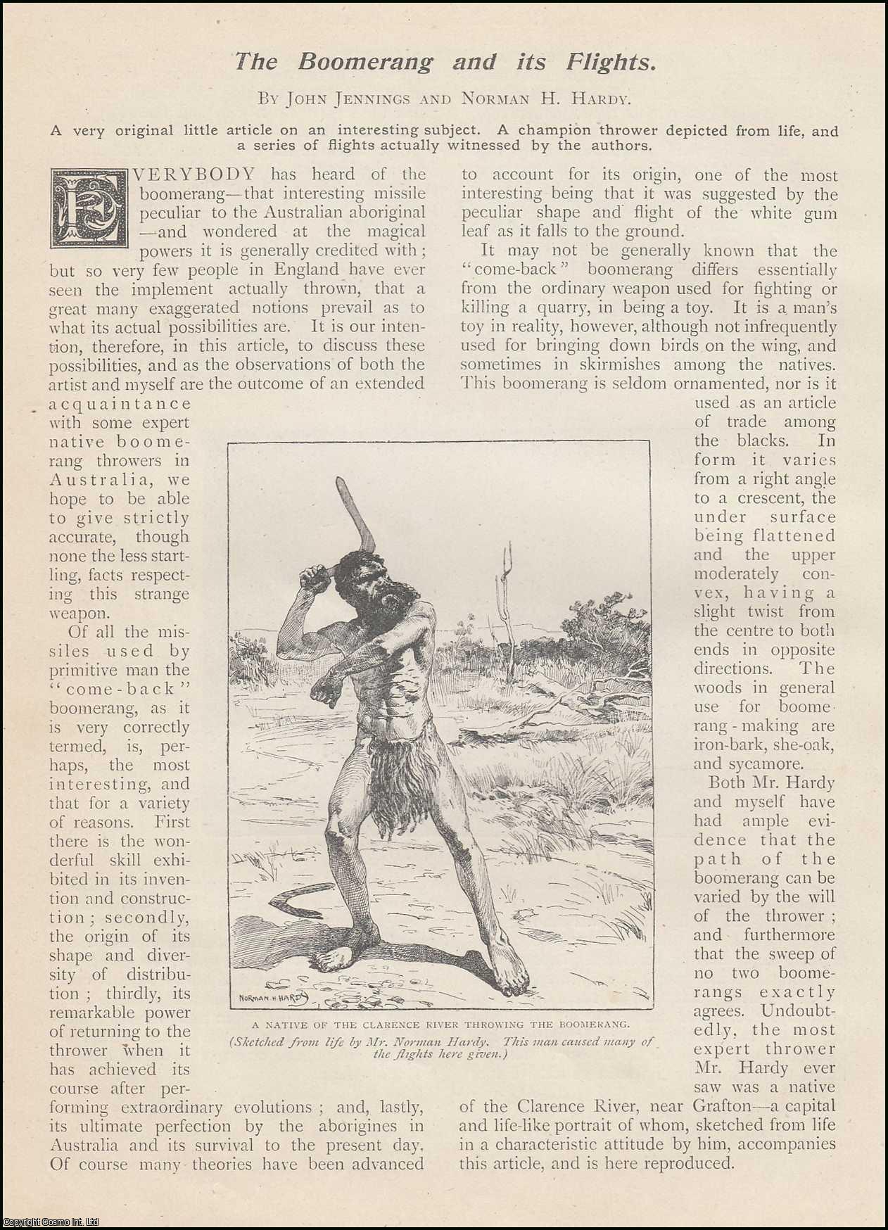 John Jennings & Norman H. Hardy - The Boomerang & its Flights : a series of flights witnessed by the author. An uncommon original article from the Wide World Magazine 1898.