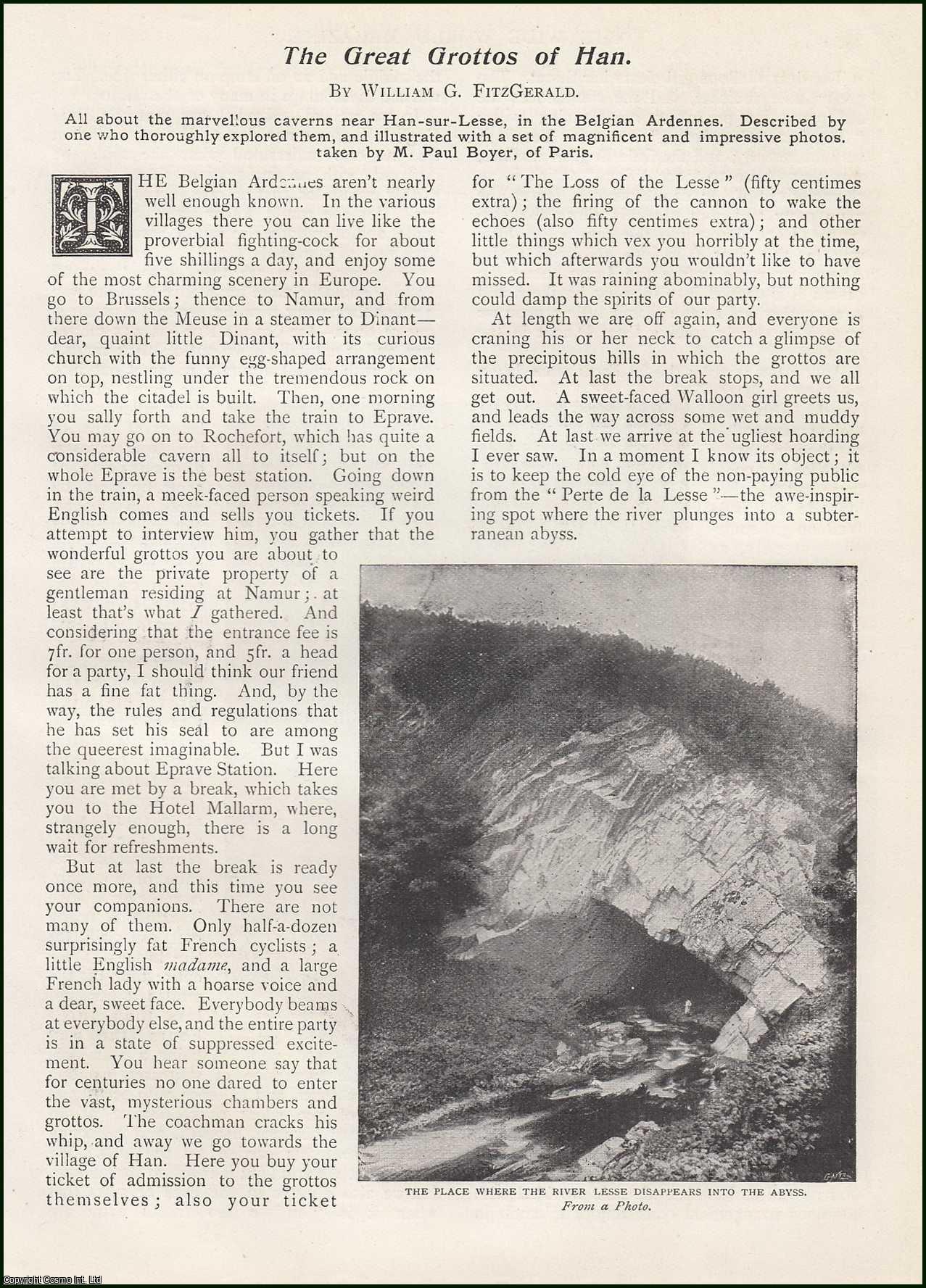 William G. FitzGerald - The Great Grottos of Han-sur-Lesse : Caving in the Belgian Ardennes. An uncommon original article from the Wide World Magazine, 1899.