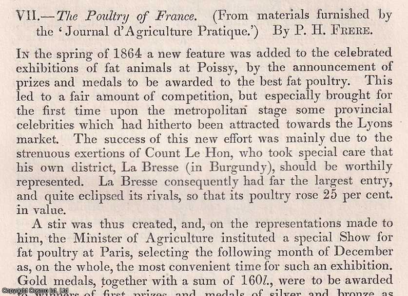 P.H. Frere - The Poultry of France. An original article from the Journal of The Royal Agricultural Society of England, 1866.