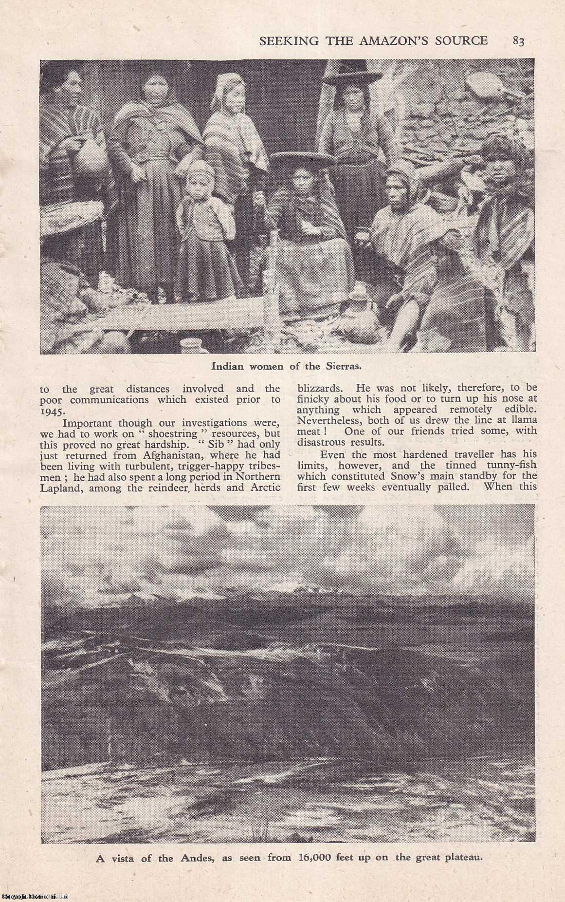 EXLORATION - Seeking the Source of the Amazon River, by John Brown. An uncommon original article from the Wide World Magazine, 1952.