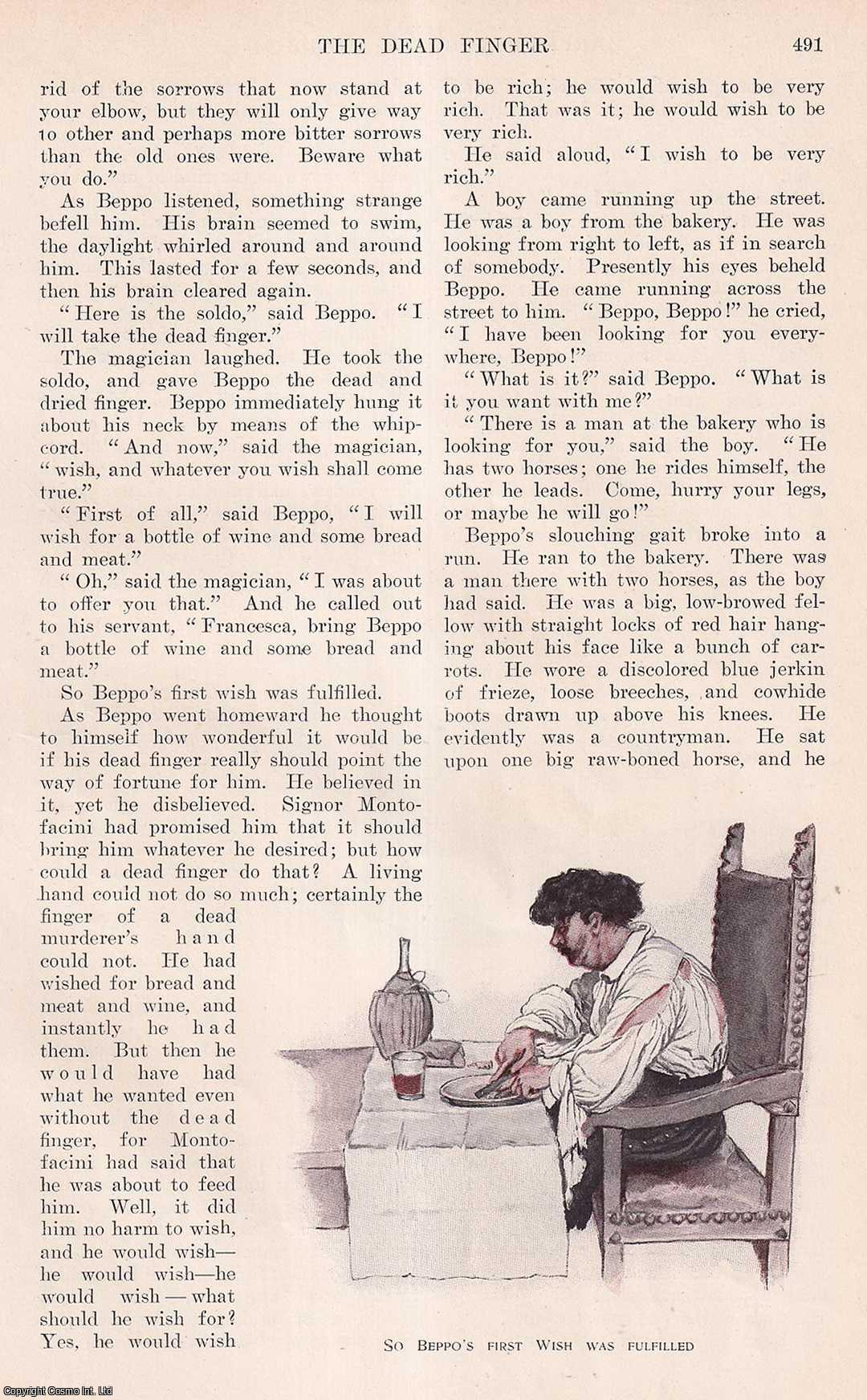 FICTION - The Dead Finger. Written & Illustrated in colour by Howard Pyle. An original article from the Harper's Monthly Magazine, 1911.