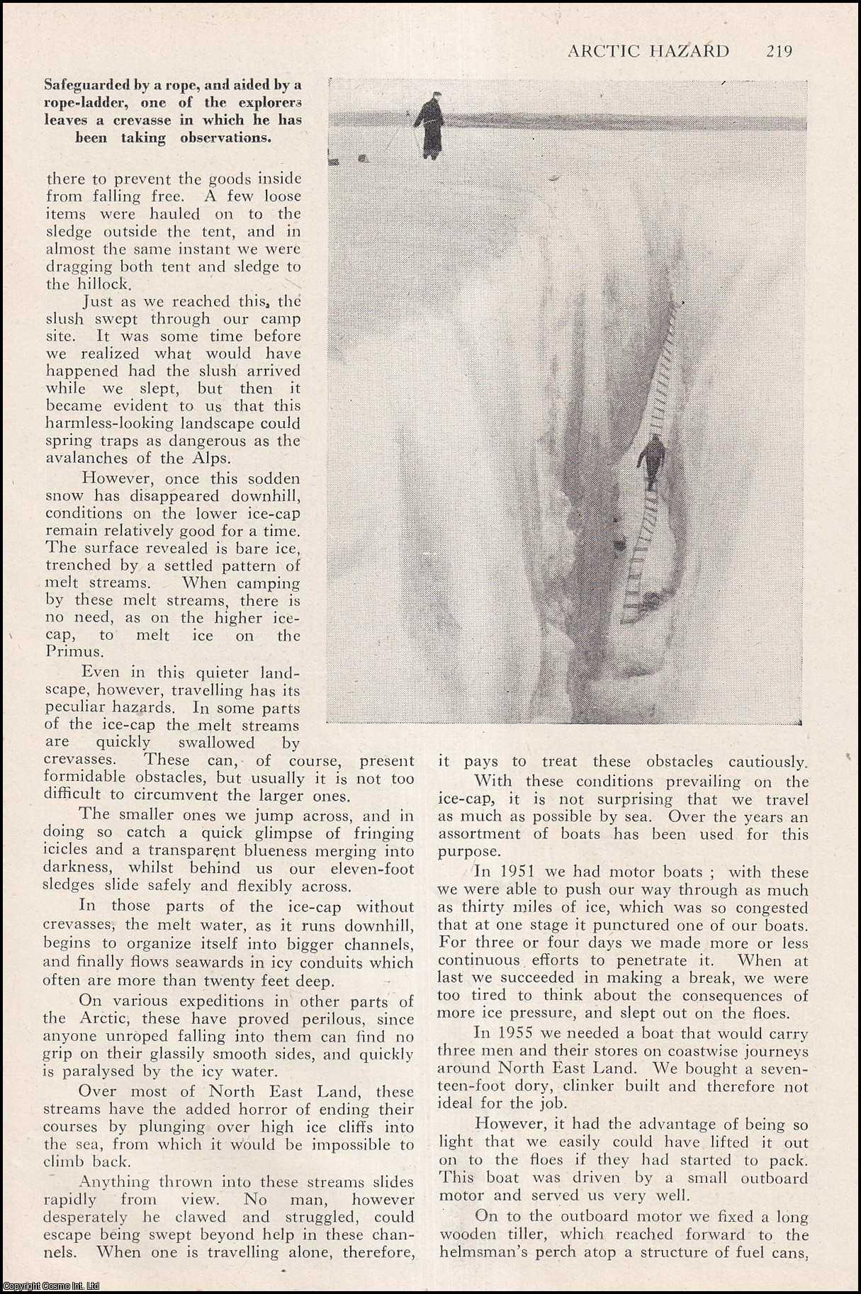 ARTIC EXPLORATION - Arctic Hazard : Oxford University Expedition to North East Land, 1955. By John Hollin. An uncommon original article from the Wide World Magazine, 1956.