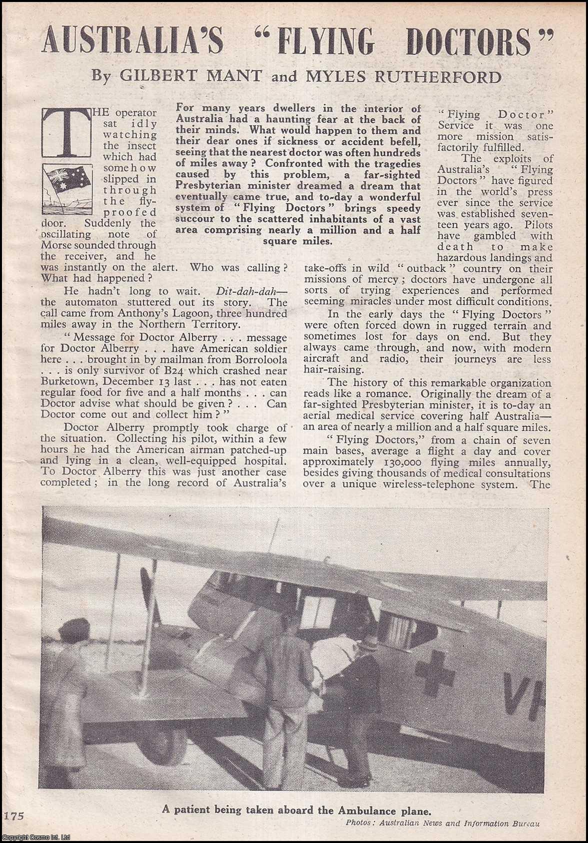 FLYING DOCTORS, AUSTRALIA - Australia's Flying Doctors. By Gilbert Mant & Myles Rutherford. An uncommon original article from the Wide World Magazine, 1946.