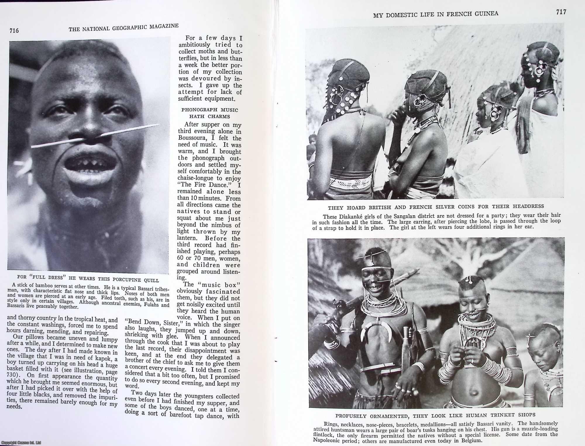 FRENCH GUINEA - My Domestic Life in French Guinea : An American Woman Accompanies her Husband, a Swiss Geologist, on his Explorations in a Little-Known Region. By Eleanor De Chetelat. An original article from the National Geographic Magazine, 1935.