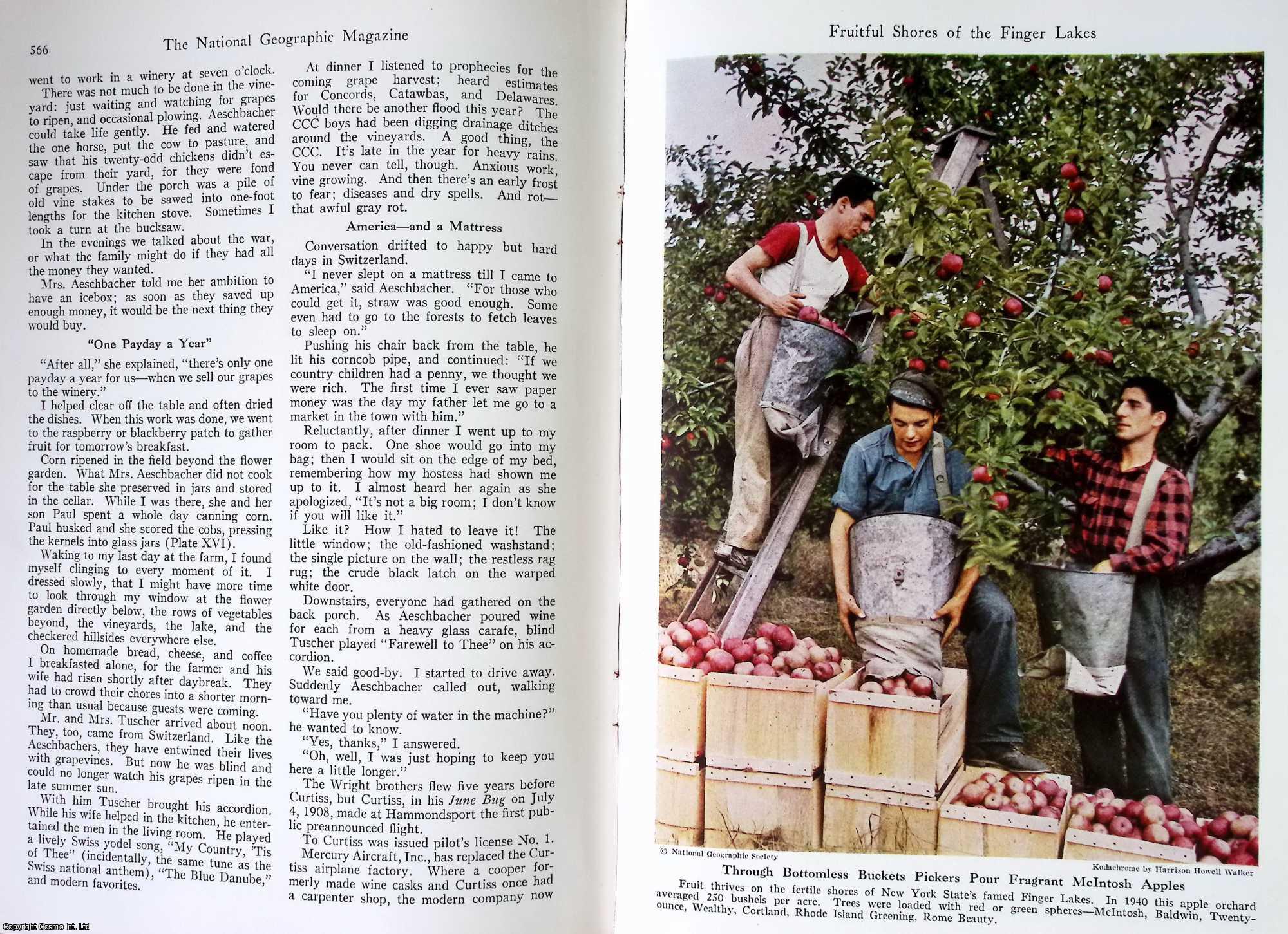 FINGER LAKES, NEW YORK - Fruitful Shores of the Finger Lakes, New York. By Harrison Howell Walker. An original article from the National Geographic Magazine, 1941.