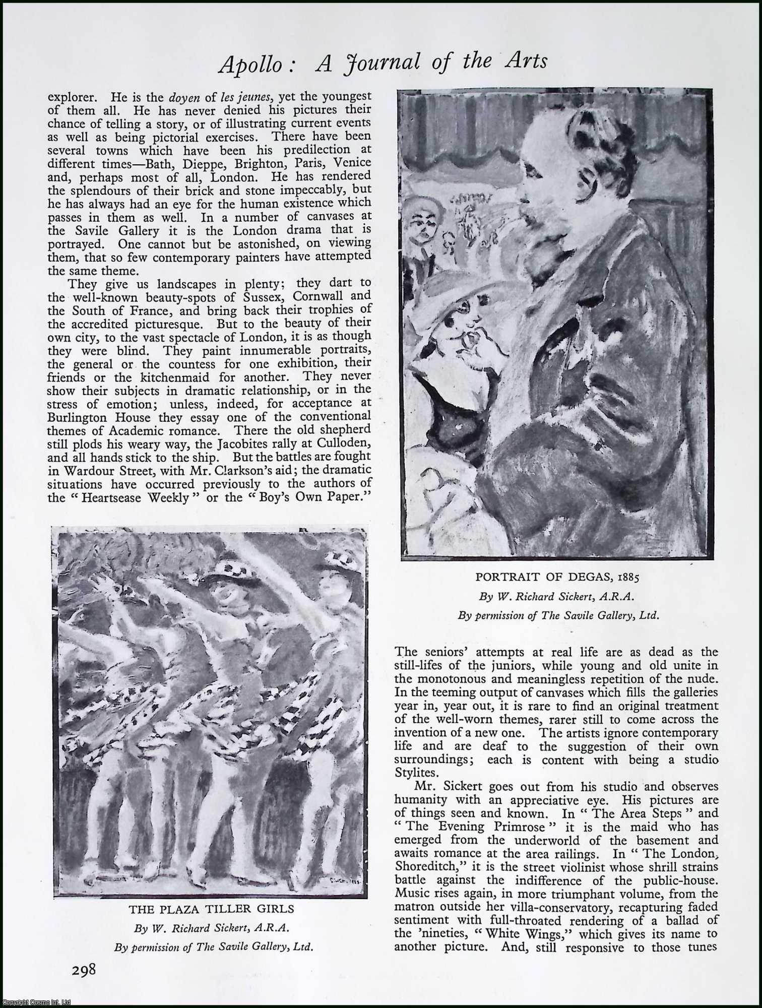 BRITISH ARTIST - The Work of Richard Sickert, A.R.A. By T.W. Earp. An original article from Apollo, International Magazine of the Arts, 1930.