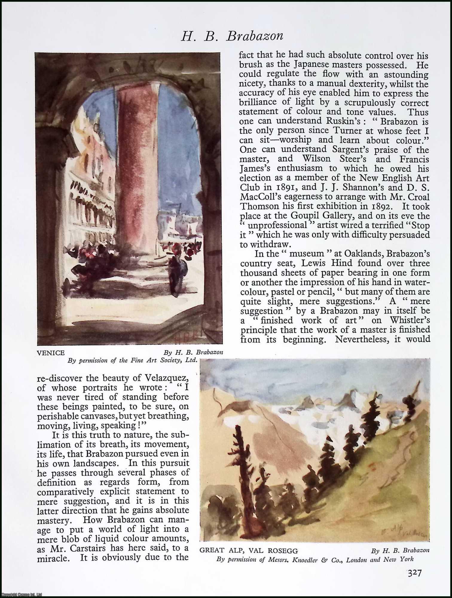 ENGLISH ARTIST - H.B. Brabazon : The Artist's Life & Work. By Carroll Carstairs. An original article from Apollo, International Magazine of the Arts, 1929.