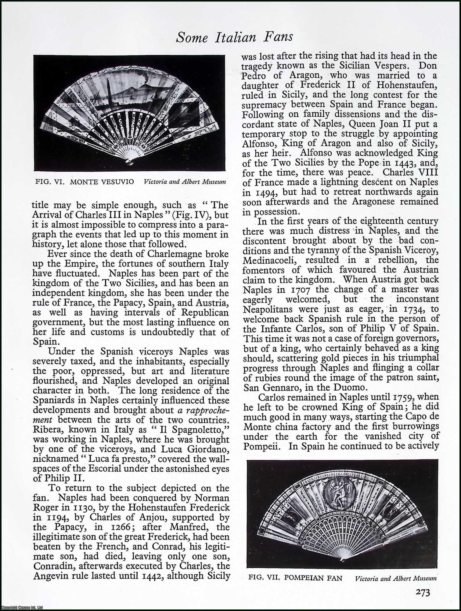 FOLDING VELLUM FANS - Some Italian Fans. By Mrs. Steuart Erskine. An original article from Apollo, International Magazine of the Arts, 1929.
