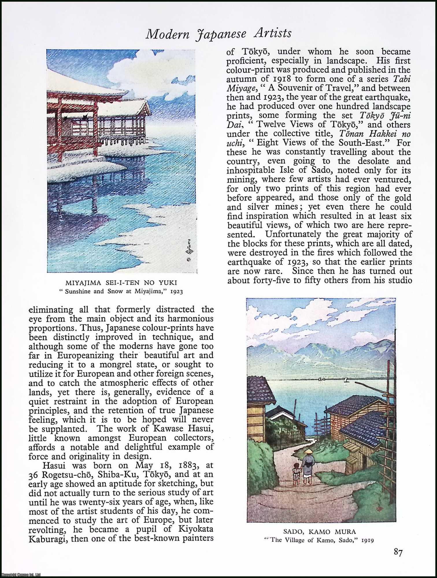 JAPANESE ARTIST - The Work of Kawase Hasui : An Appreciation. By Will H. Edmunds. An original article from Apollo, International Magazine of the Arts, 1929.