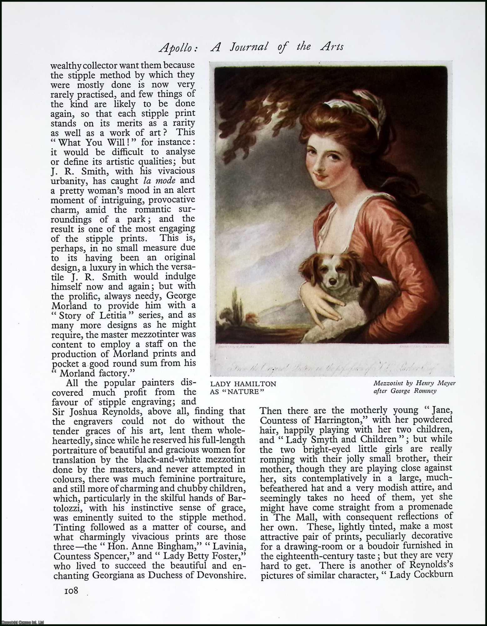 ENGRAVING - Old Coloured Stipples & Mezzotints Engravings. By Malcolm C. Salaman. An original article from Apollo, International Magazine of the Arts, 1928.