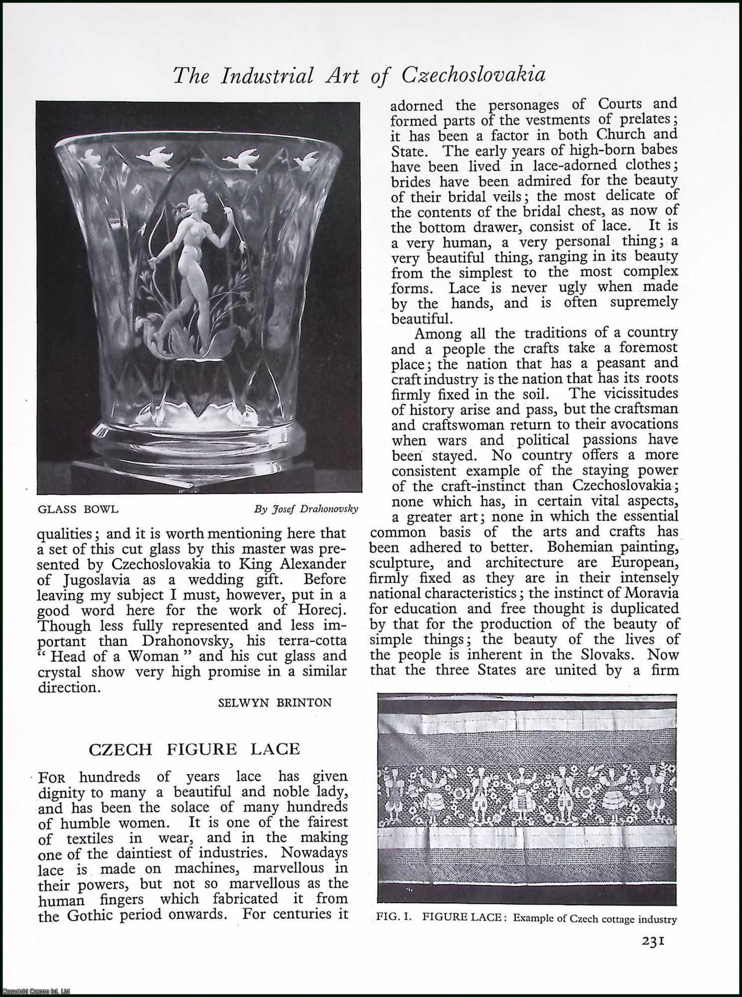 CZECHOSLOVAKIA GLASSWARE - The Industrial Art of Czechoslovakia Glassware & Figure Lace. By Kineton Parkes. An original article from Apollo, International Magazine of the Arts, 1929.