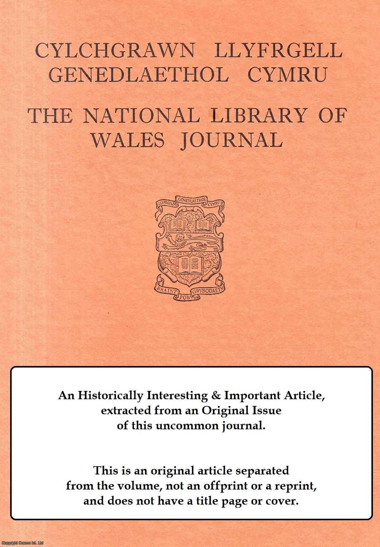 Emyr Wyn Jones - Addysg Feddygol I Ferched - Cyfraniadau O Gymru Agor Y Cyndyn Ddorau. An original article from The National Library of Wales Journal, 1976.