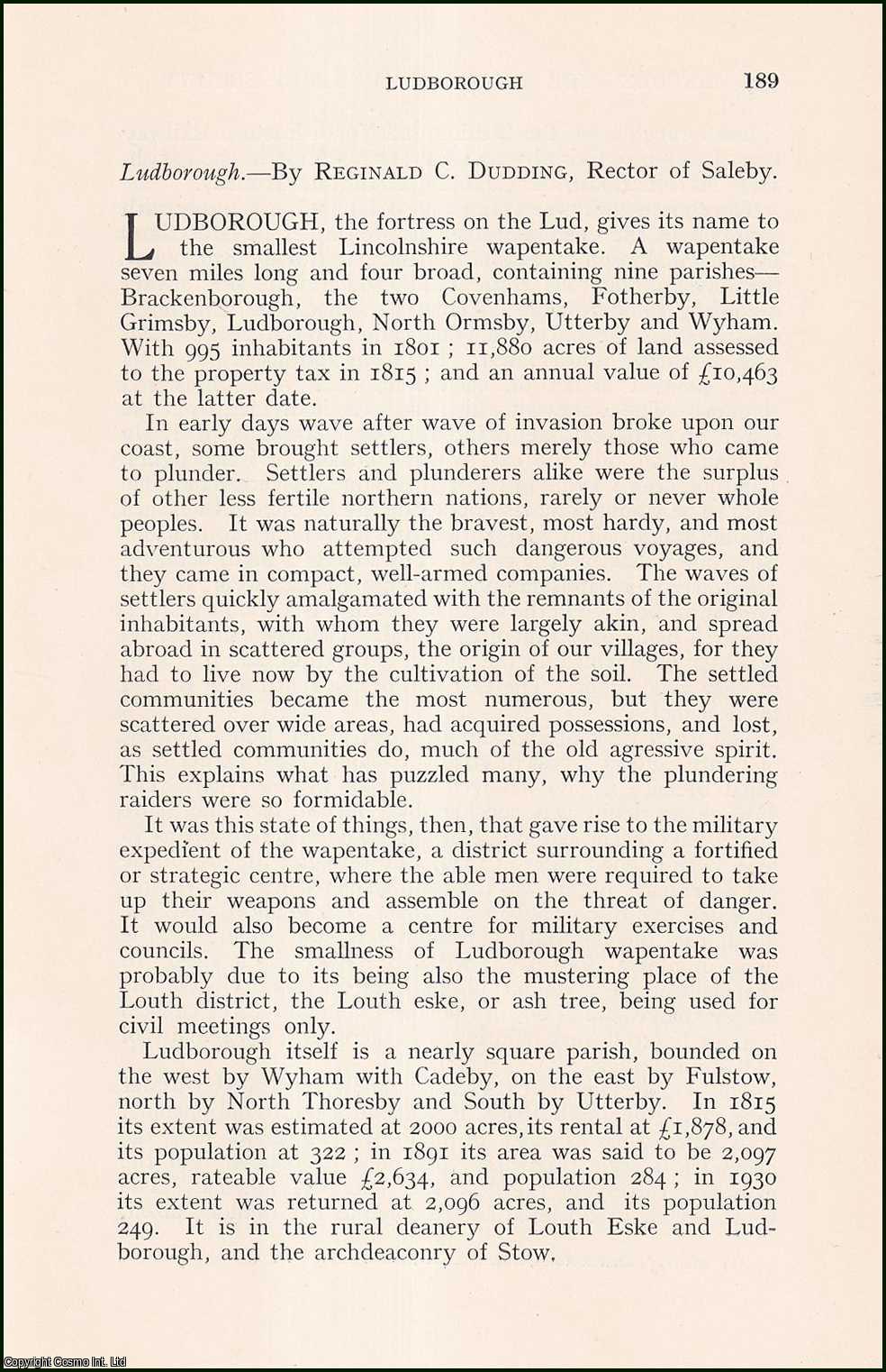 C. Dudding - Ludborough. An original article from Associated Architectural Societies, Reports and Papers, 1935.