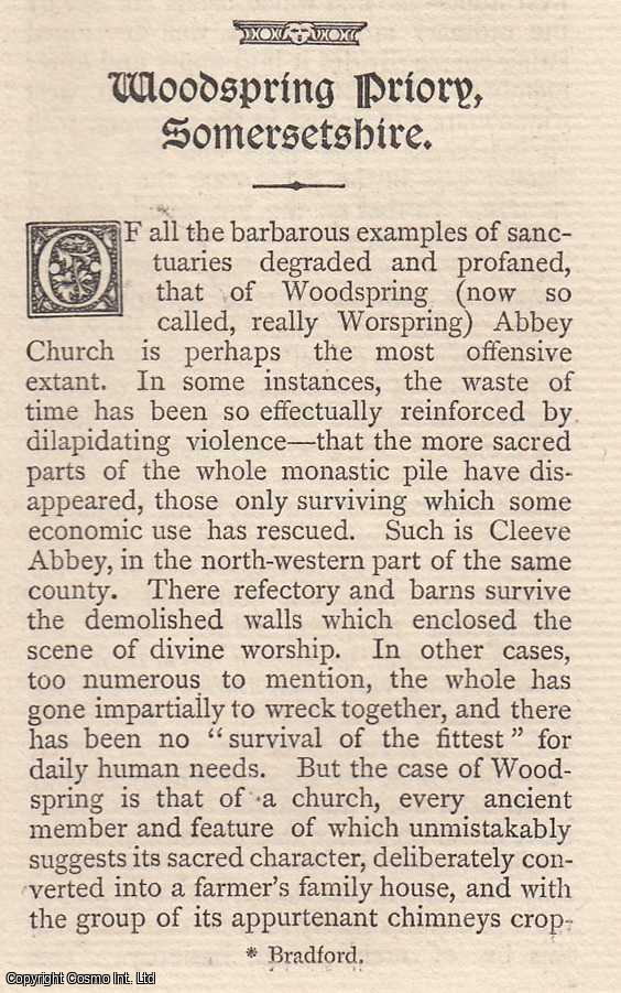 No Author Stated - Woodspring Priory, Somersetshire. An original article from The Antiquary Magazine, 1882.