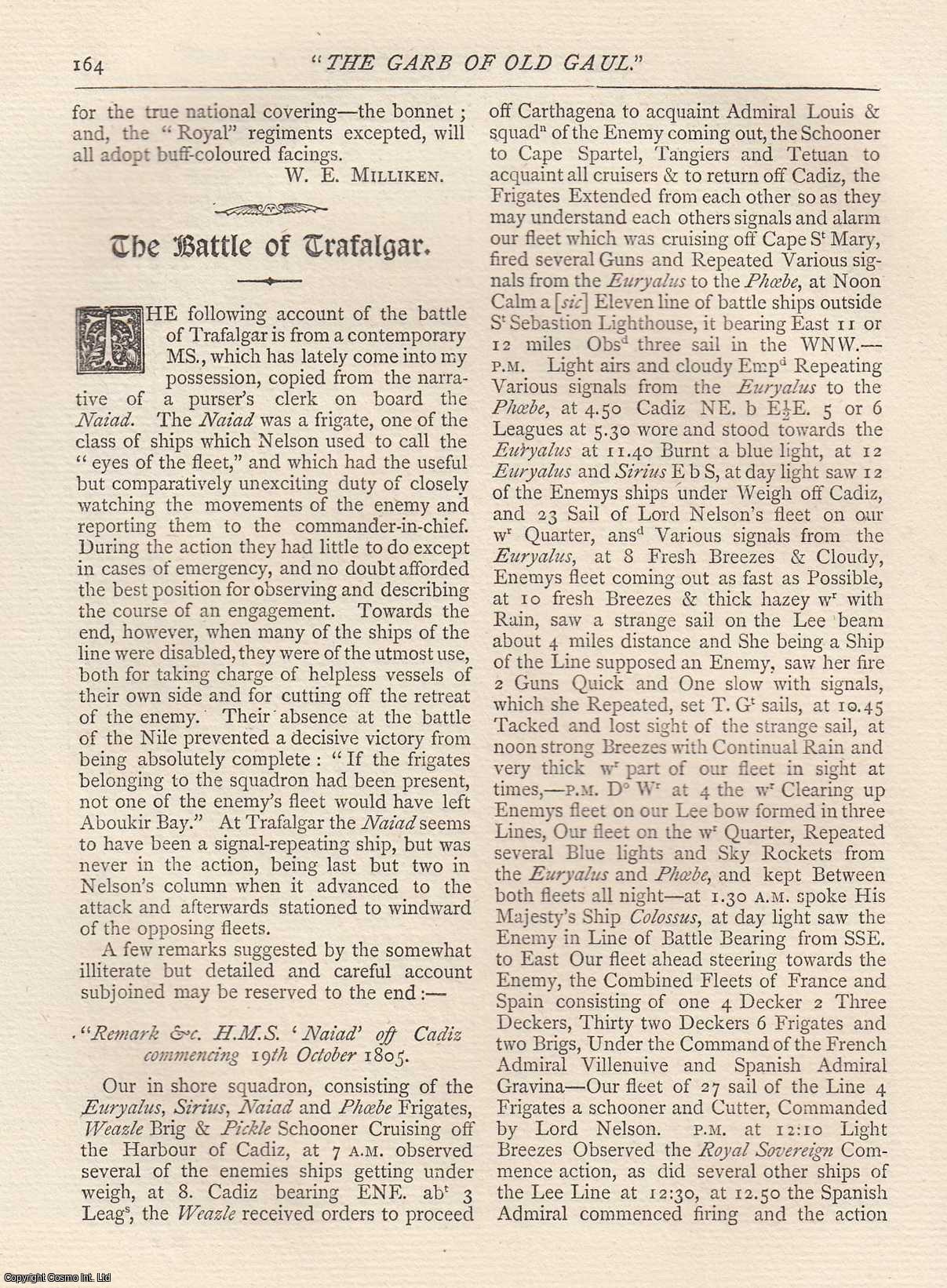 F. Madan - The Battle of Trafalgar. An original article from The Antiquary Magazine, 1881.