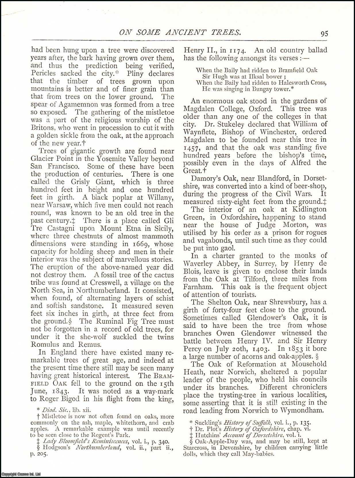 William Brailsford - Some Ancient Trees. An original article from The Antiquary Magazine, 1884.