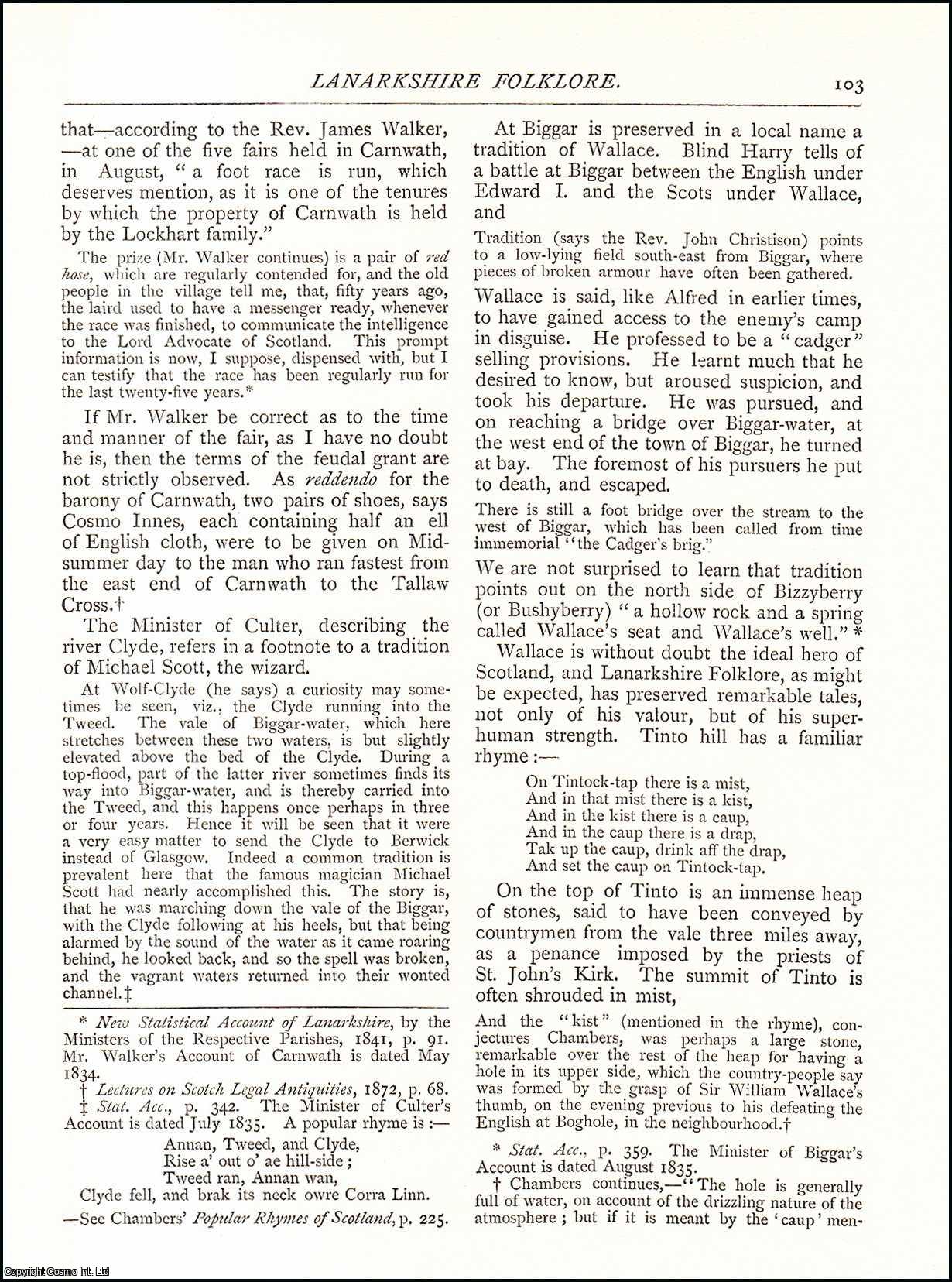 William George Black - Lanarkshire Folklore . An original article from The Antiquary Magazine, 1884.