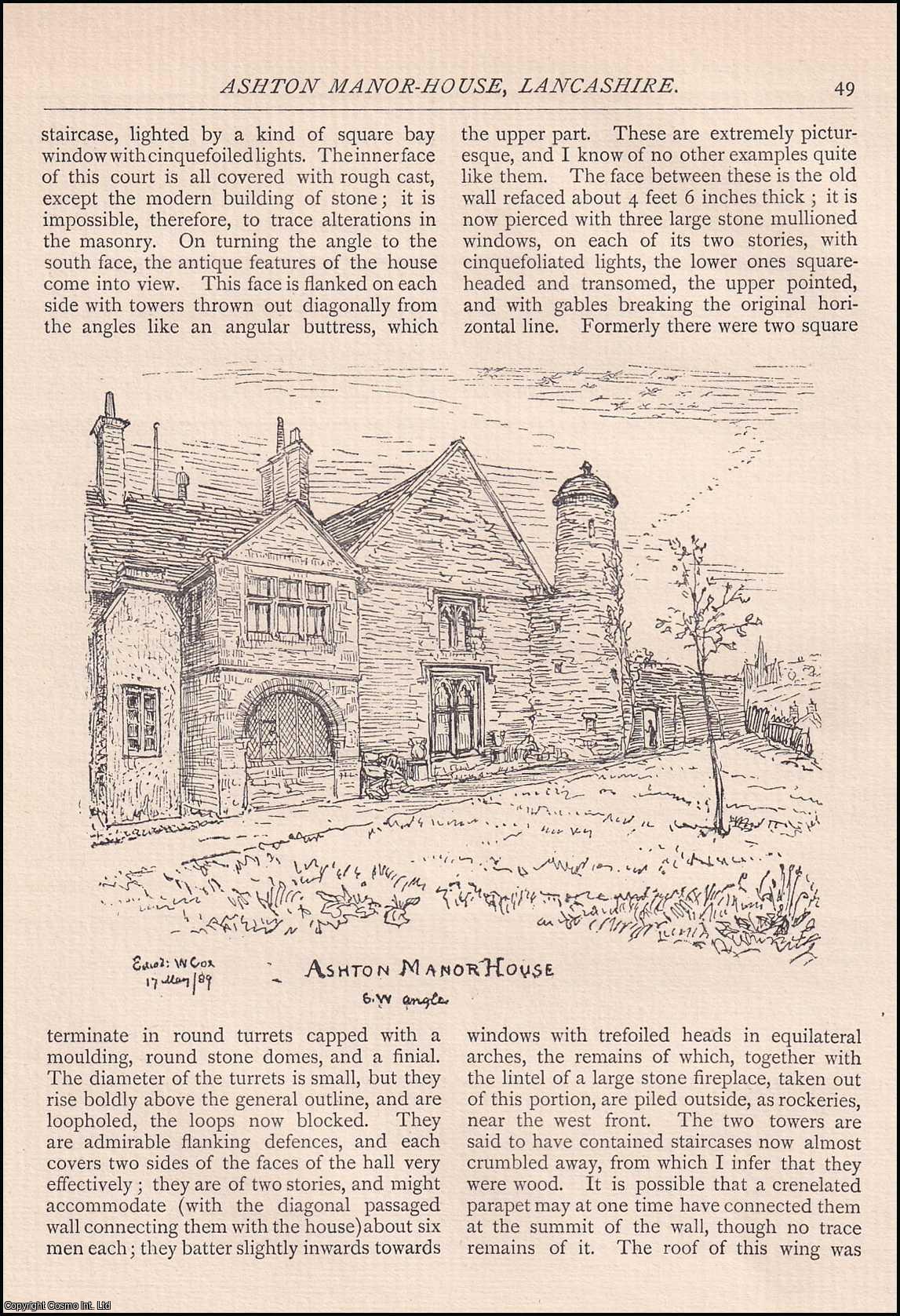 E. W. Cox - Ashton Manor-House, Lancashire. An original article from The Antiquary Magazine, 1889.