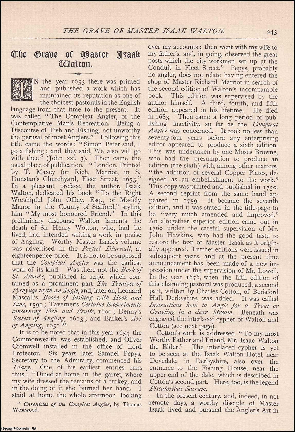 William Brailsford - The Grave of Master Isaak Walton. An original article from The Antiquary Magazine, 1889.