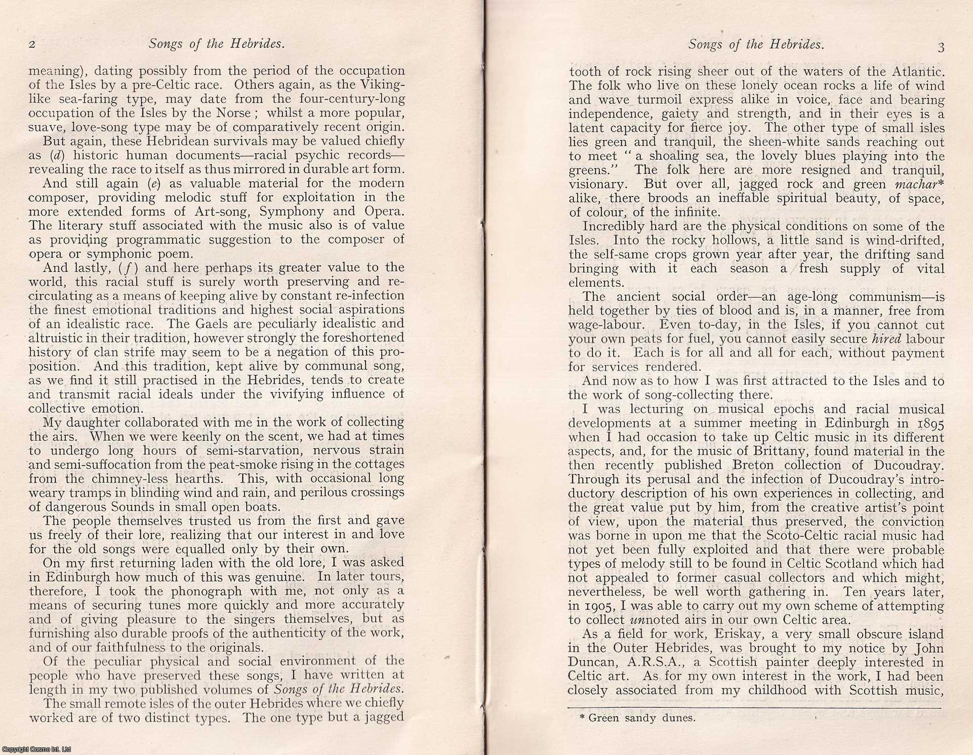 Marjory Kennedy-Fraser - Songs of The Hebrides. An original article from The Proceedings of The Musical Association, 1919.