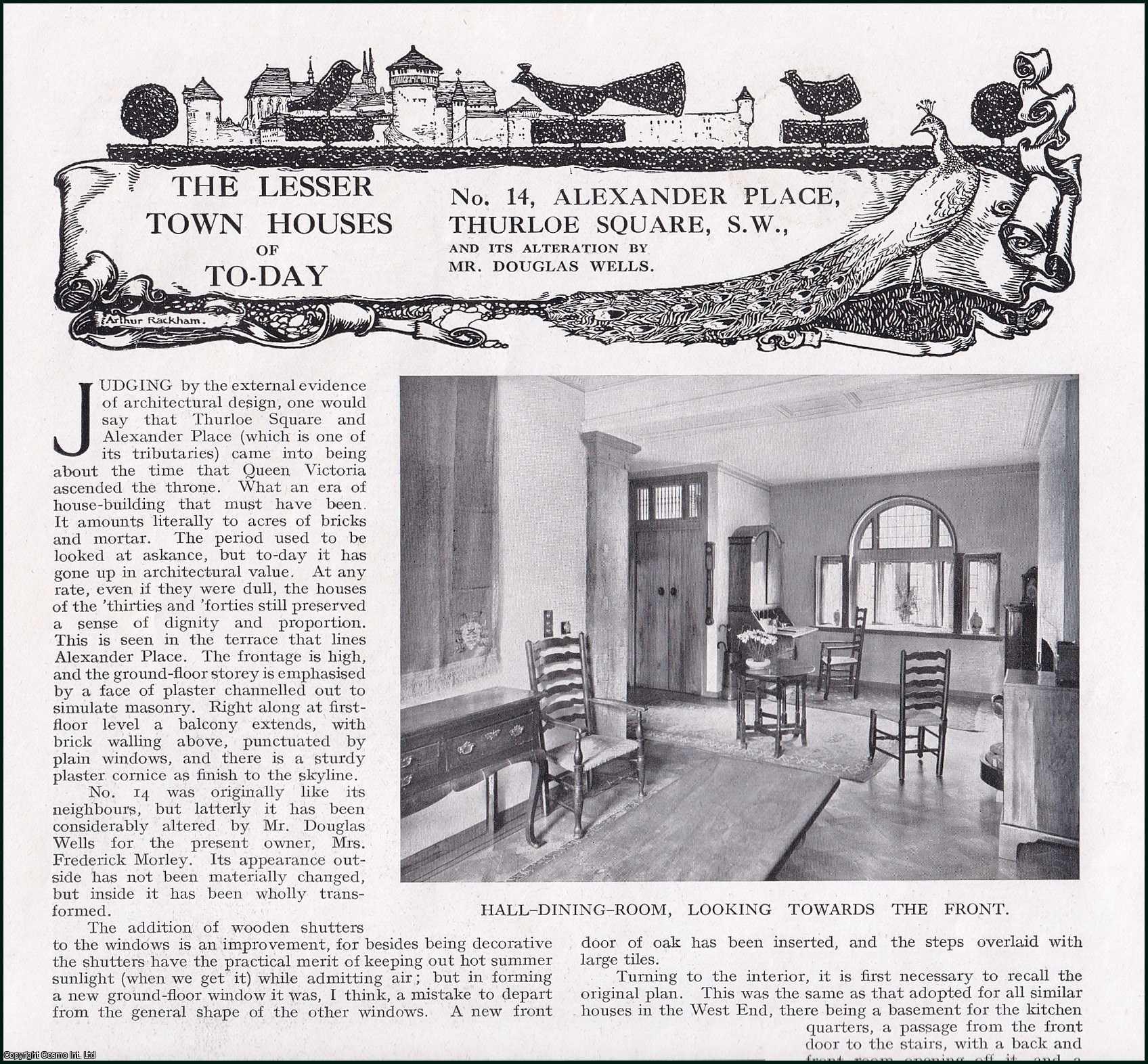 Randal Phillips - No. 14, Alexander Place, Thurloe Square, S.W., and its Alteration by Mr Douglas Wells. Several pictures and accompanying text, removed from an original issue of Country Life Magazine, 1930.