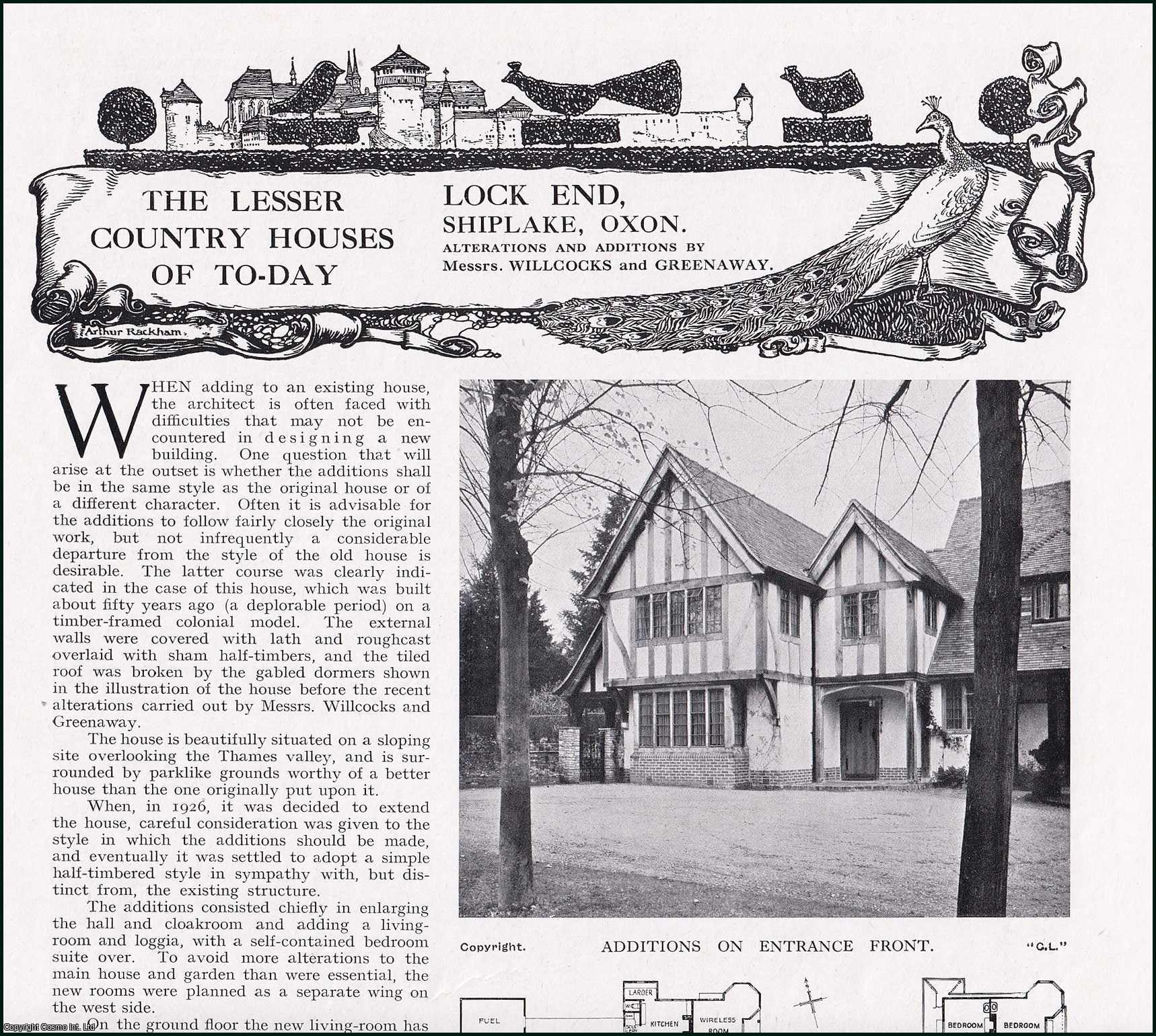 Randal Phillips - Lock End, Shiplake, Oxon. Alterations and Additions by Willcocks and Greenaway. Several pictures and accompanying text, removed from an original issue of Country Life Magazine, 1930.